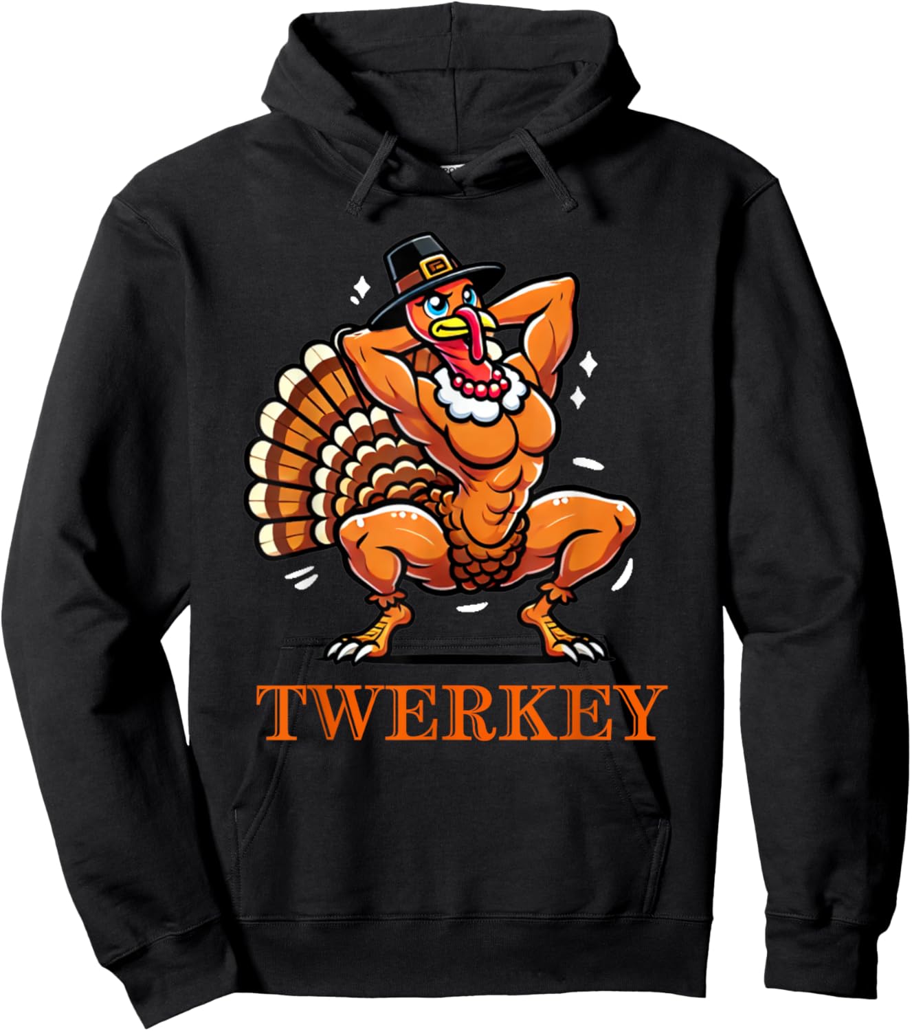 Twerkey Twerking Turkey Pilgrim Thanksgiving Twerk Turkey Hoodie - Hoodie | Black