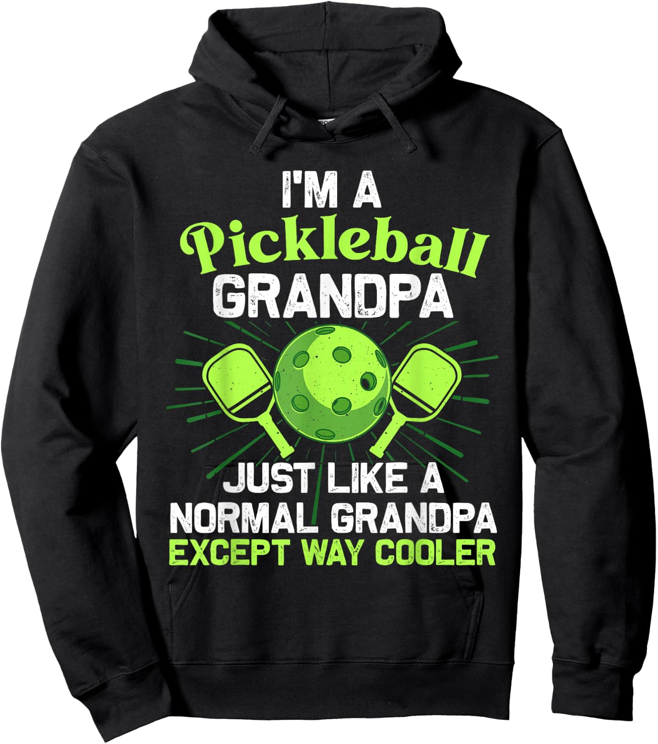 Funny Grandpa Pickleball Gift Grandfather Papa Daddy Hoodie - Hoodie | Black