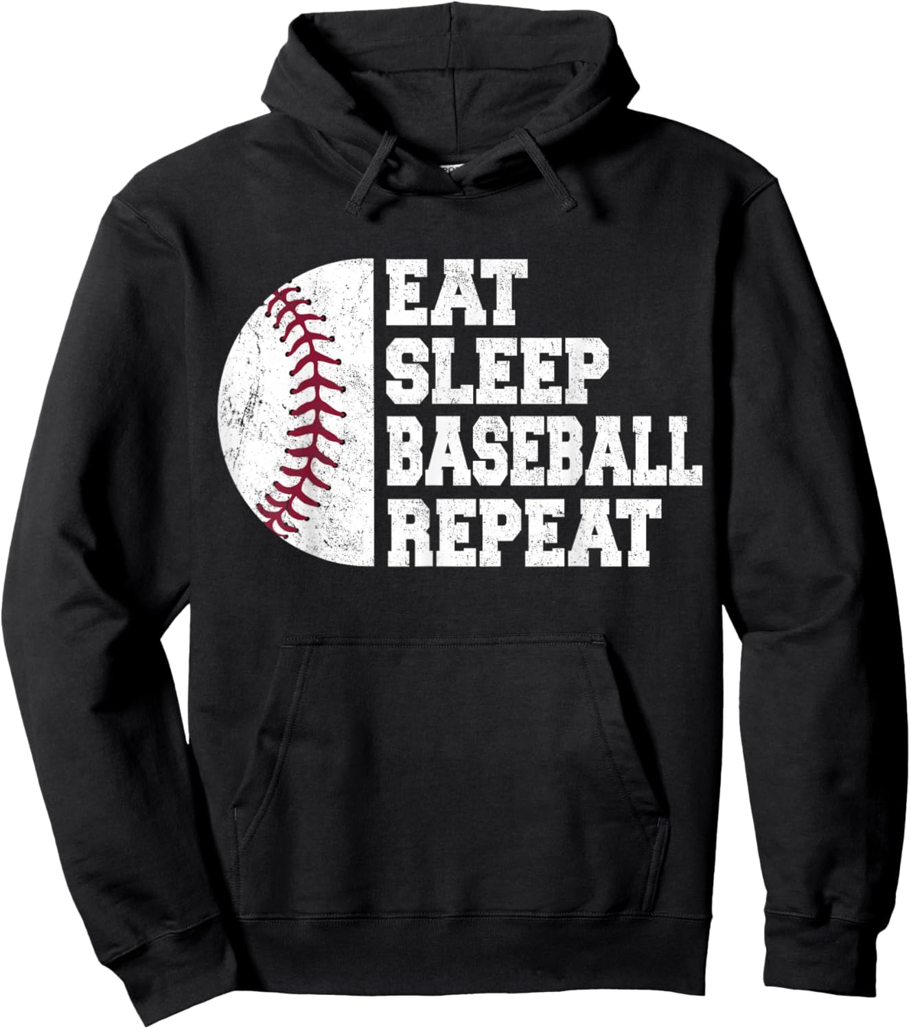 Eat Sleep Baseball Repeat Baseball Player Funny Baseball Hoodie - Hoodie | Black