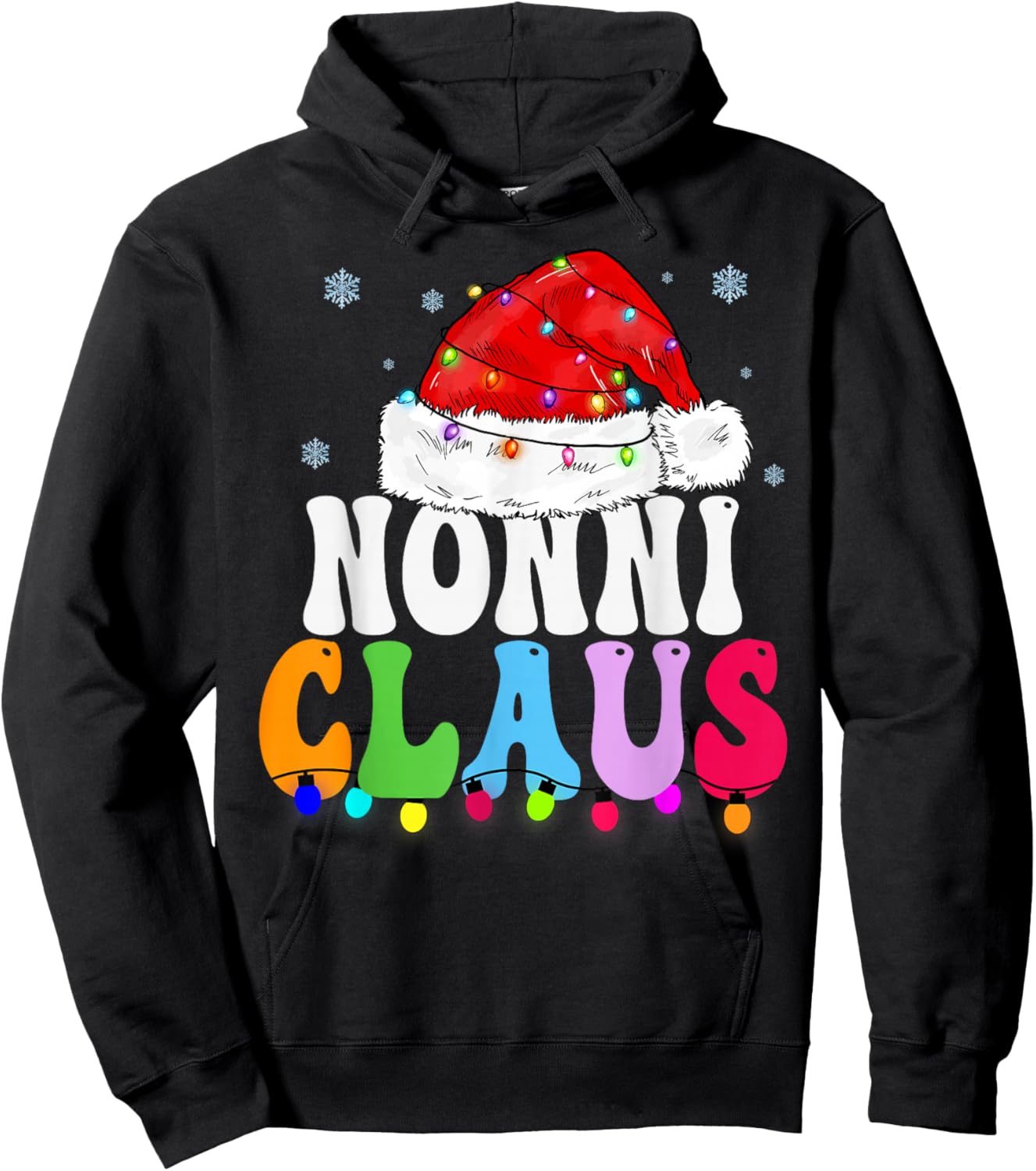 Nonni Claus Funny Xmas Family Matching Grandma Christmas Hoodie - Hoodie | Black