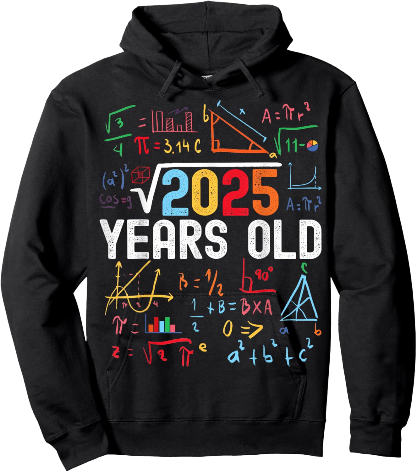 Square Root of 2025 45th Birthday 45 Years Old Birthday Hoodie - Hoodie | Black