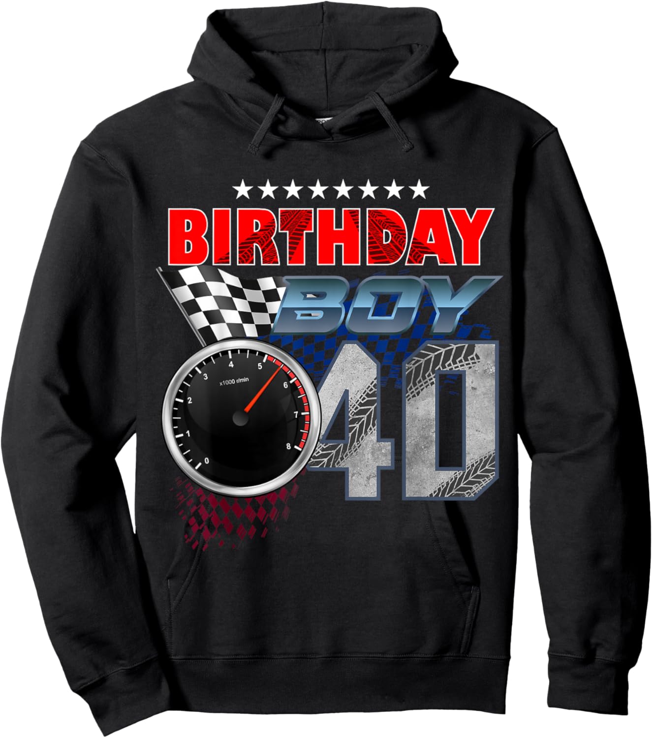 Racing Car 40th Birthday Boy Race Car Driver 40 Year Old Hoodie - Hoodie | Black