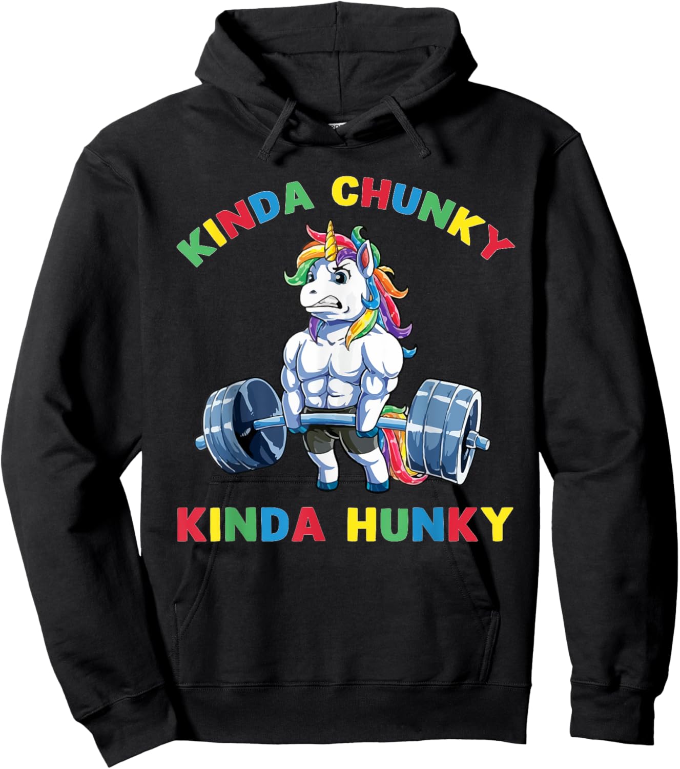 Kinda Chunky Kinda Hunky Weightlifting Bodybuilding Gym Hoodie - Hoodie | Black
