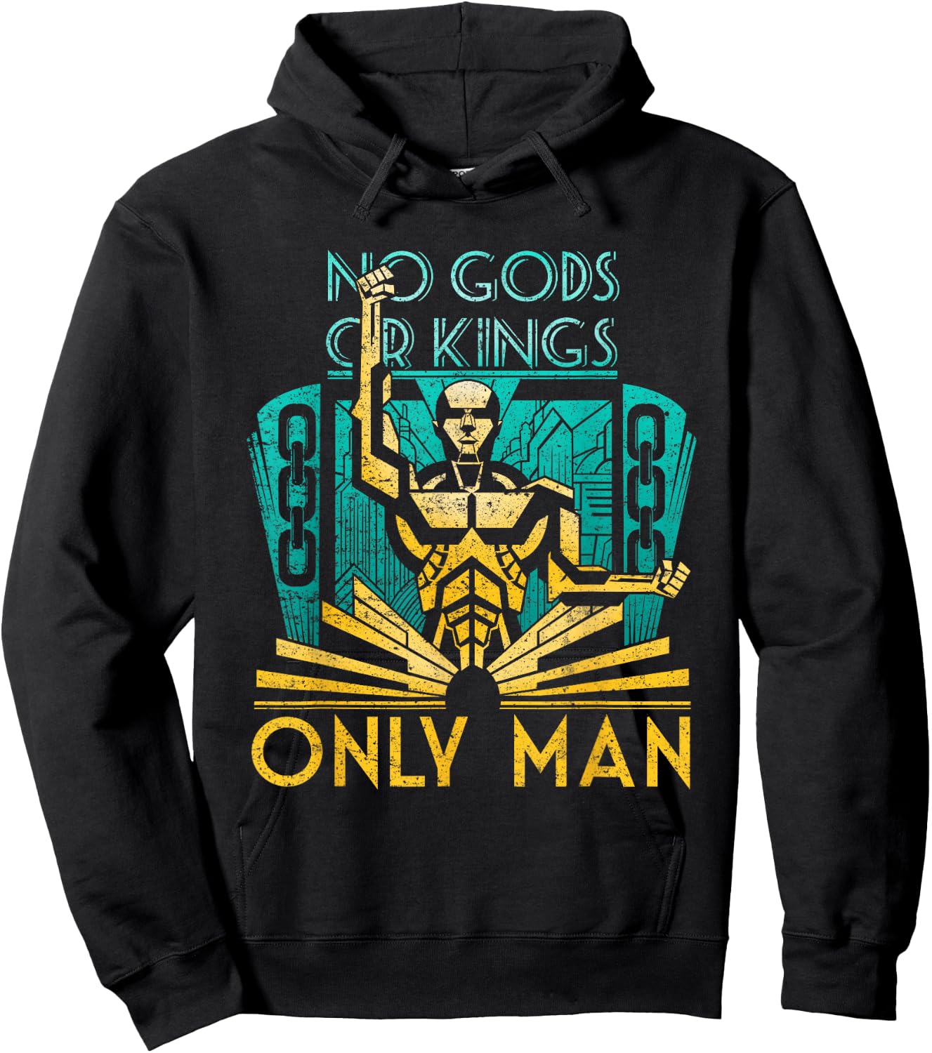 Objectivist Atheist Libertarian No Gods or Kings Only Man Hoodie - Hoodie | Black
