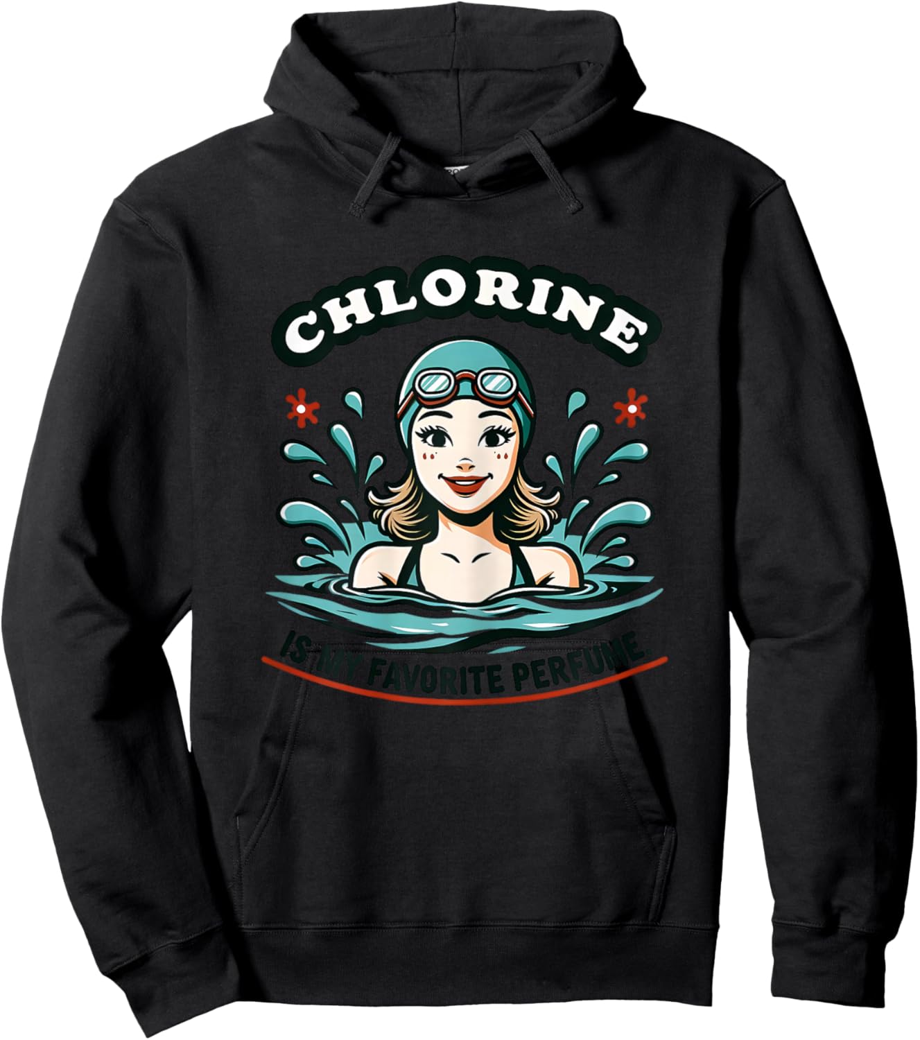 Female Swimmer Chlorine is My Perfume Funny Swimming Girls Hoodie - Hoodie | Black