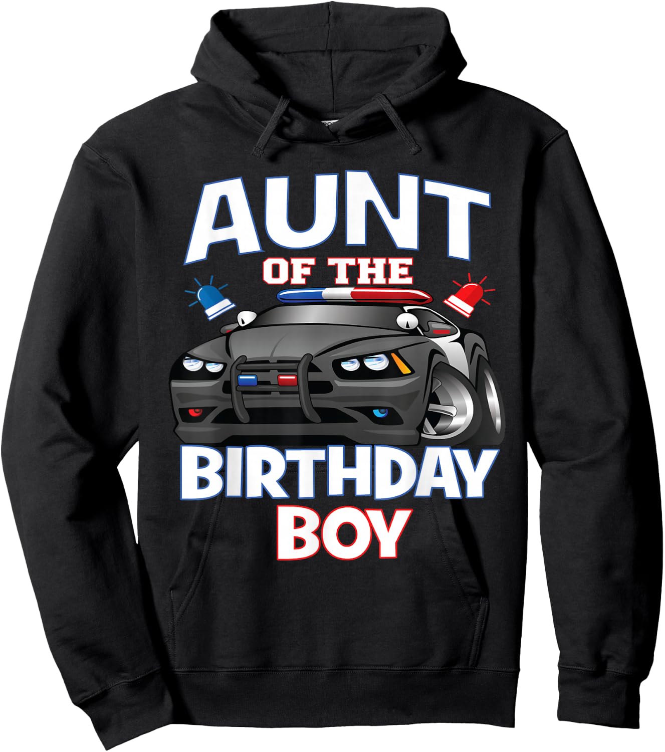 Aunt Of The Birthday Boy Policeman Officer Party Hoodie - Hoodie | Black