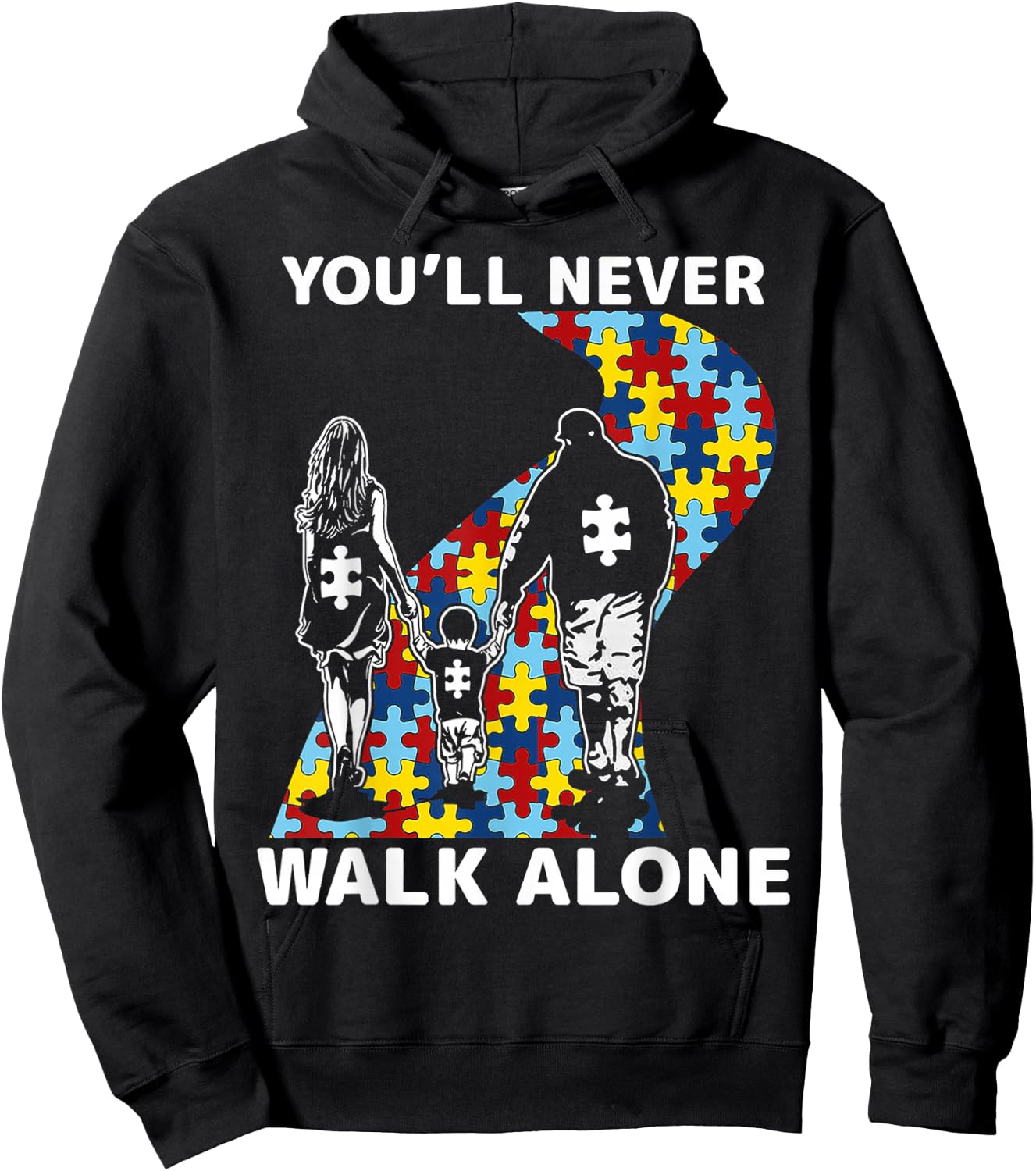You'll Never Walk Alone Autism Awareness Hoodie - Hoodie | Black