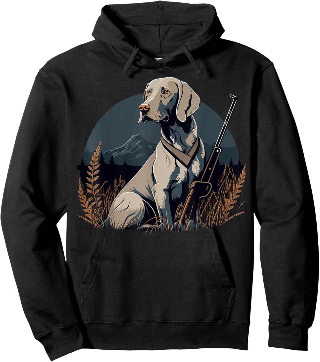 Weimaraner Hunter on Weimaraner Game Hunting Hoodie - Hoodie | Black