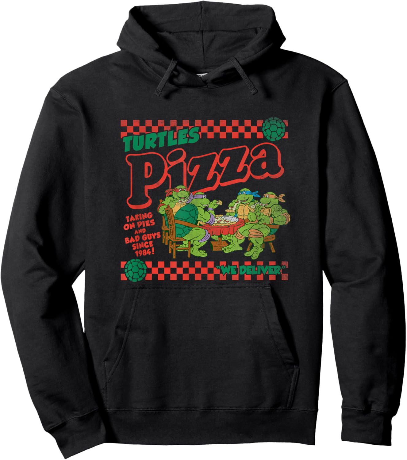 Teenage Mutant Ninja Turtles Pizza Delivery Classic Logo Hoodie - Hoodie | Black
