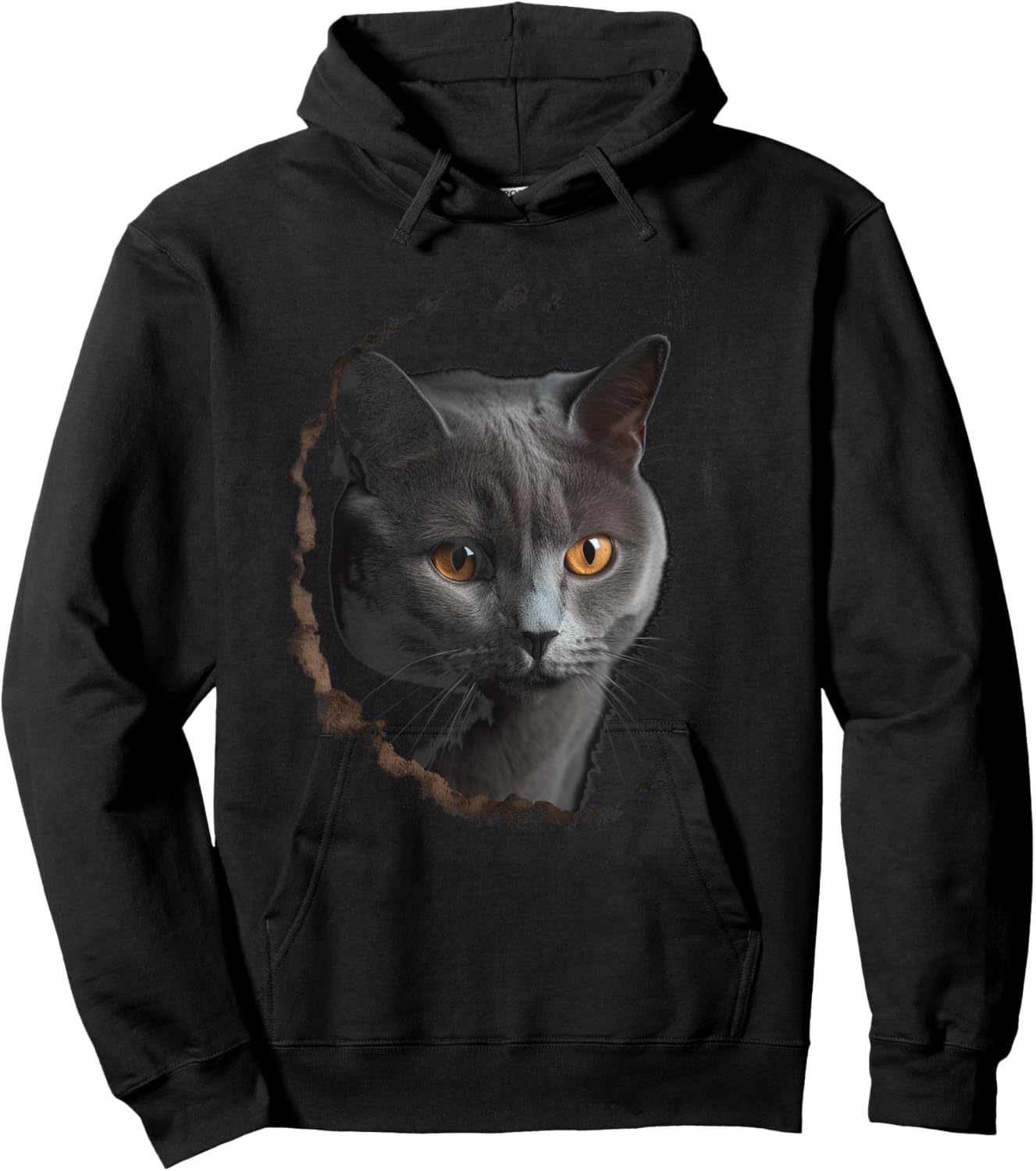Chartreux Cat Eyes Kitty Kitten Cat Artwork Cat Face Hoodie - Hoodie | Black