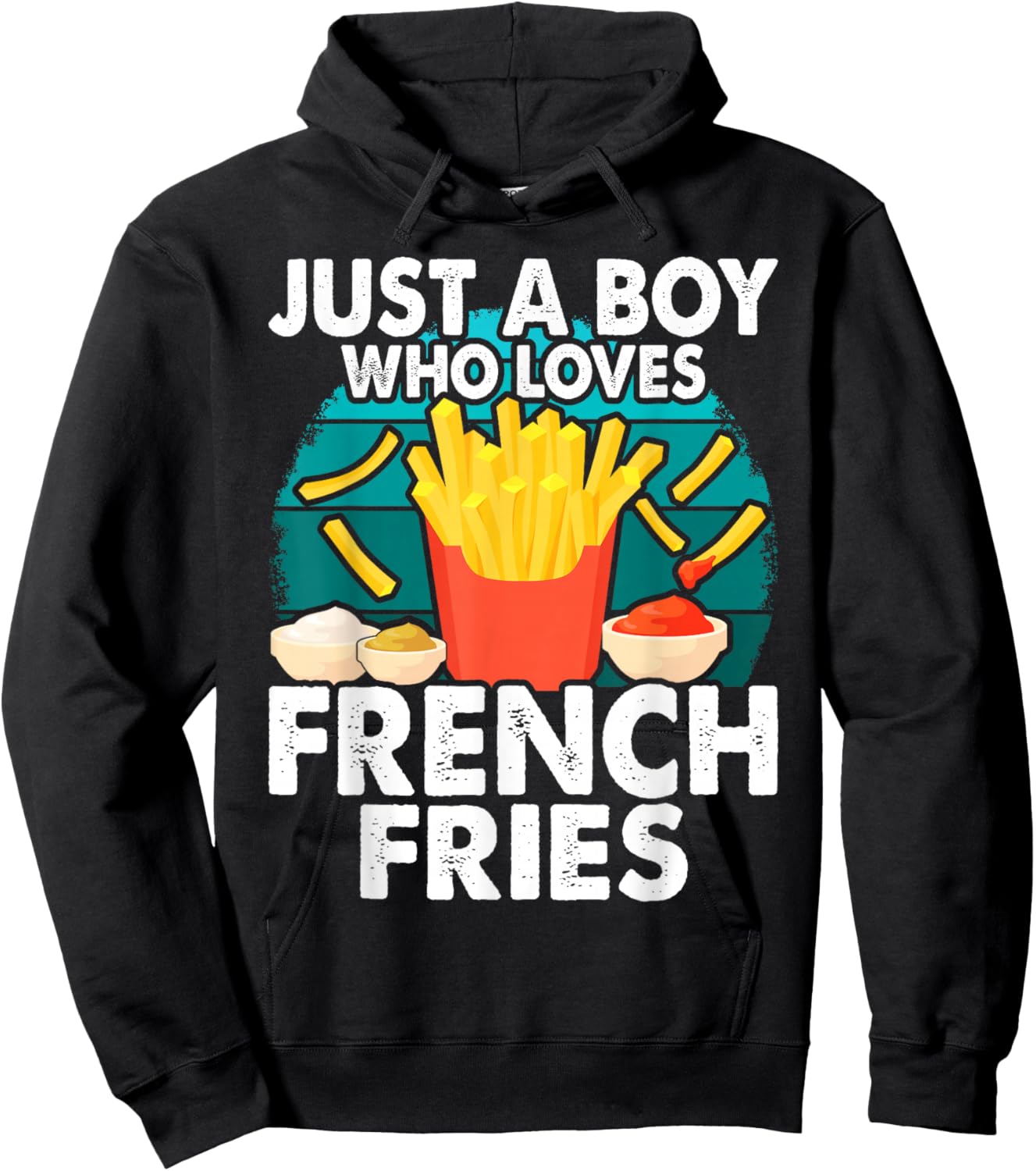 Cool Just a Boy Who Loves French Fries Boys Kids Toddler Hoodie - Hoodie | Black