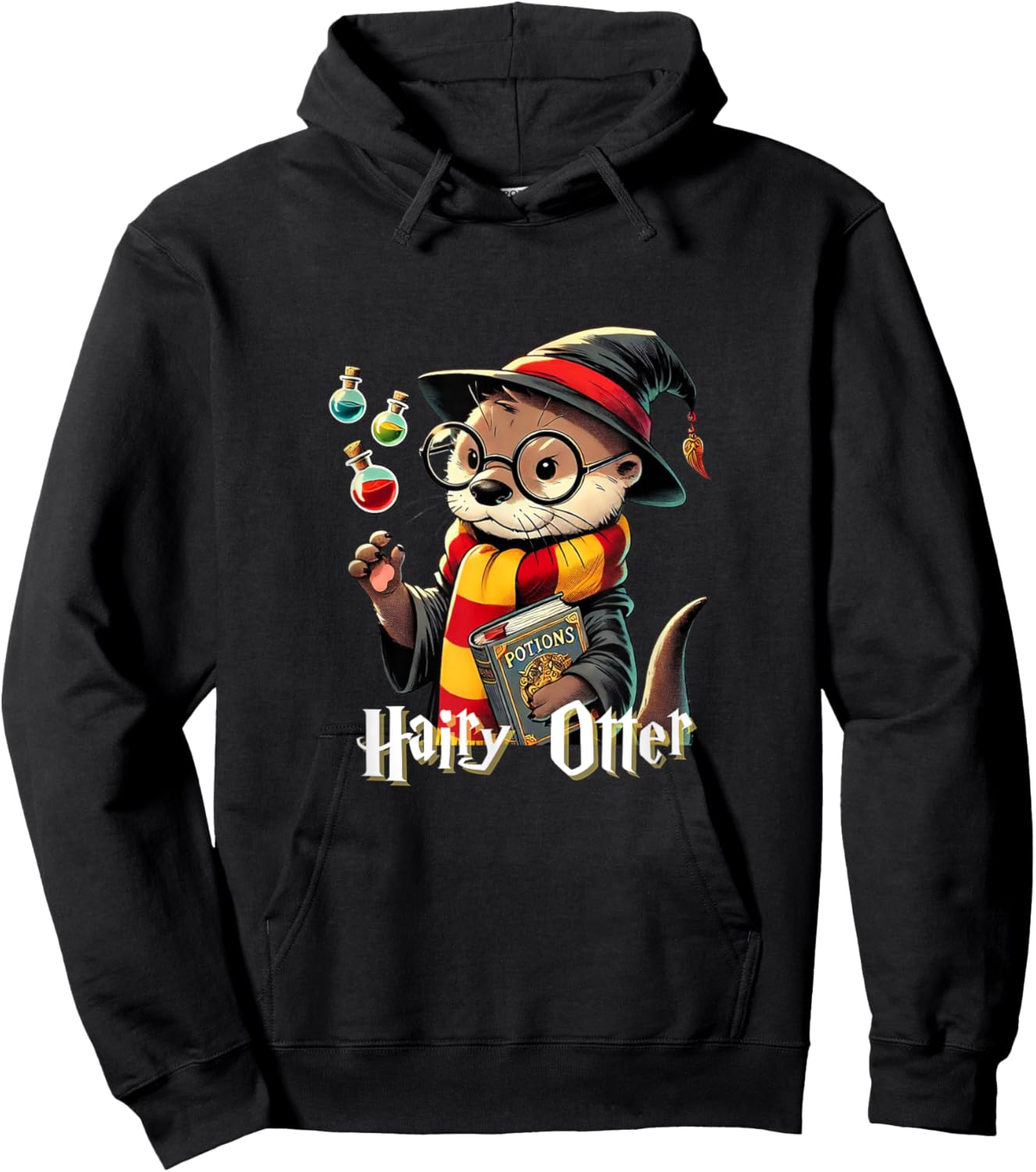 Hairy Otter - Funny Wizard Hoodie - Hoodie | Black