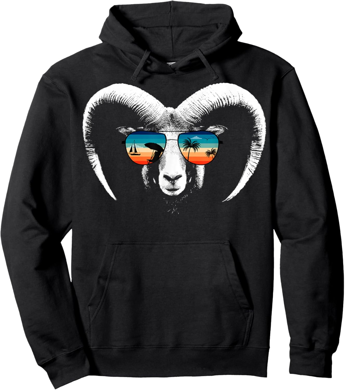 RAM Shirts With Glasses Sunglasses Retro Style Hoodie - Hoodie | Black
