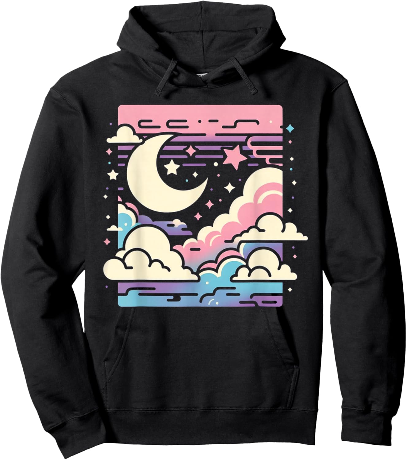 Clouds Vaporwave Aesthetic Japanese Anime Kawaii Hoodie - Hoodie | Black