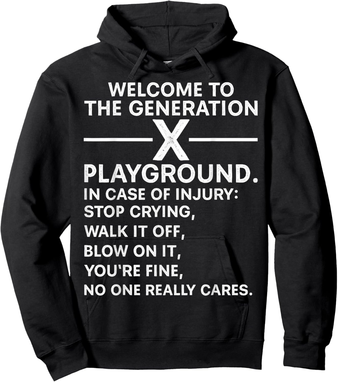 Funny 60s 70s 80s Men Women Welcome To The Gen X Playground Hoodie - Hoodie | Black