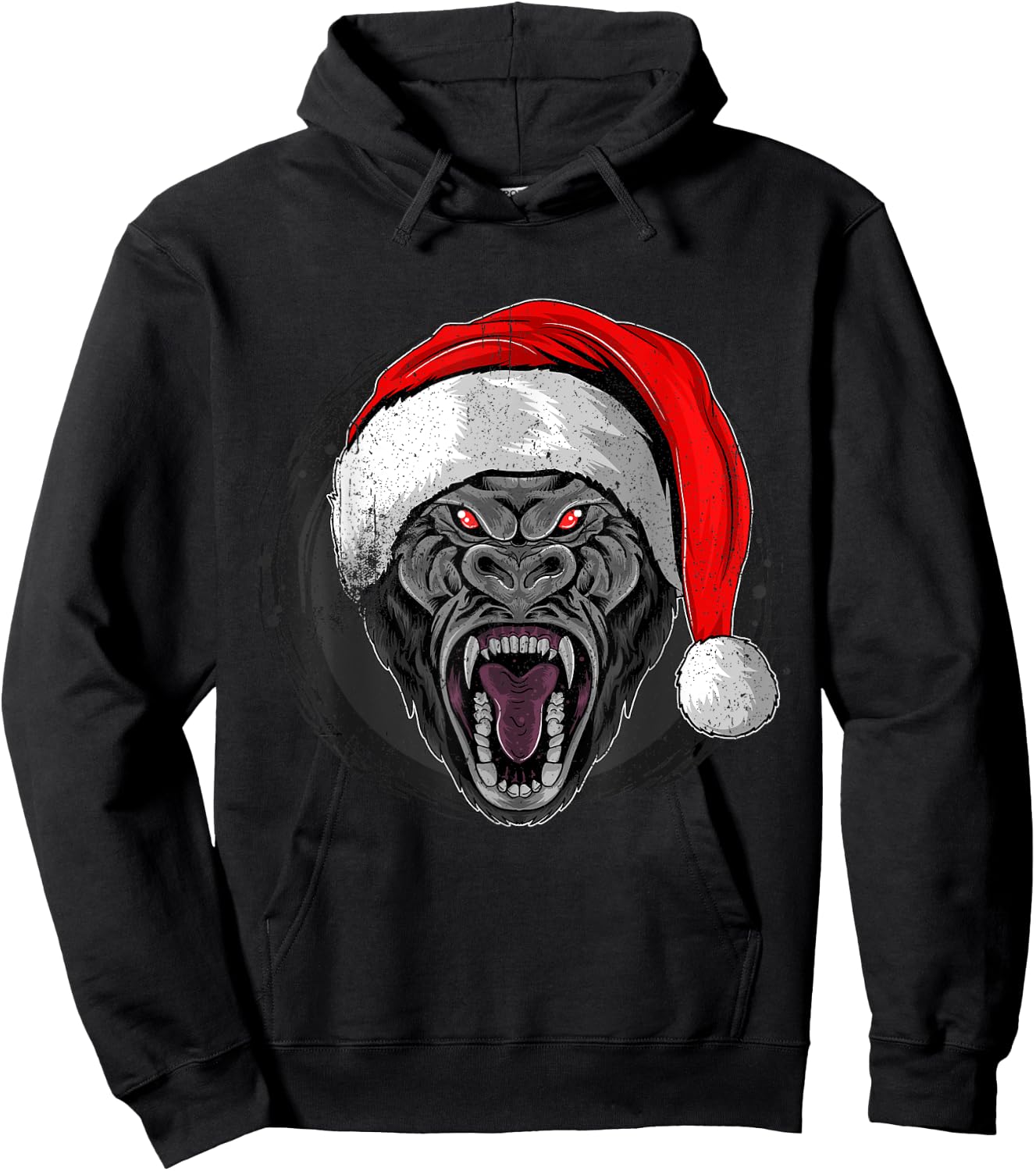Christmas Gorilla Costume, Funny Gorilla Christmas Pjs Hoodie - Hoodie | Black