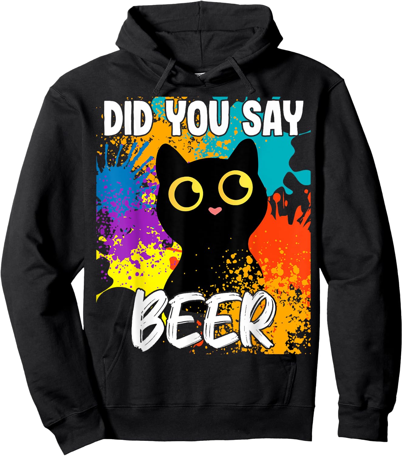 Did you say beer black cat Hoodie - Hoodie | Black