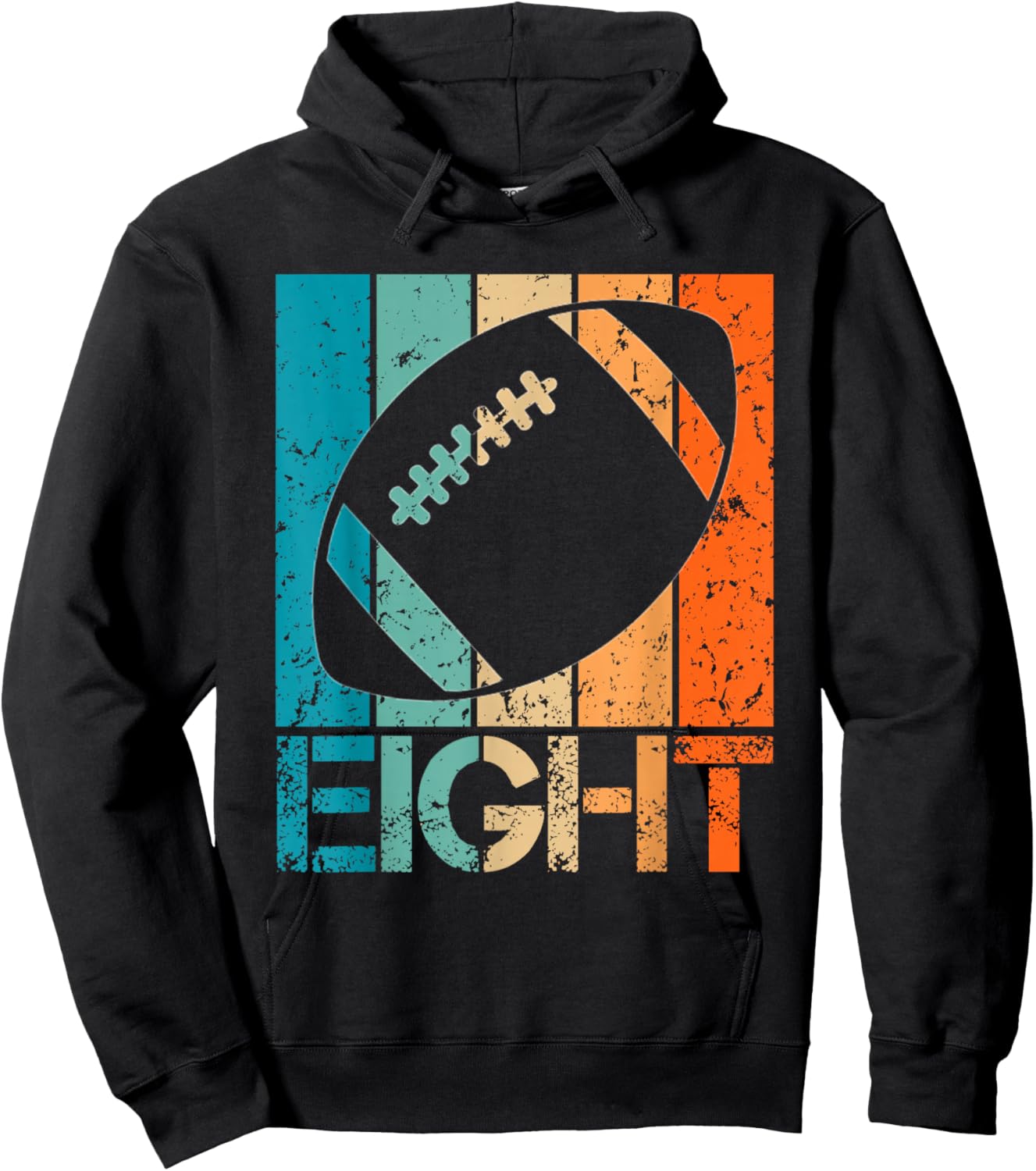 8th Football Birthday 8 Year Old 8yr Boys Birthday Football Hoodie - Hoodie | Black