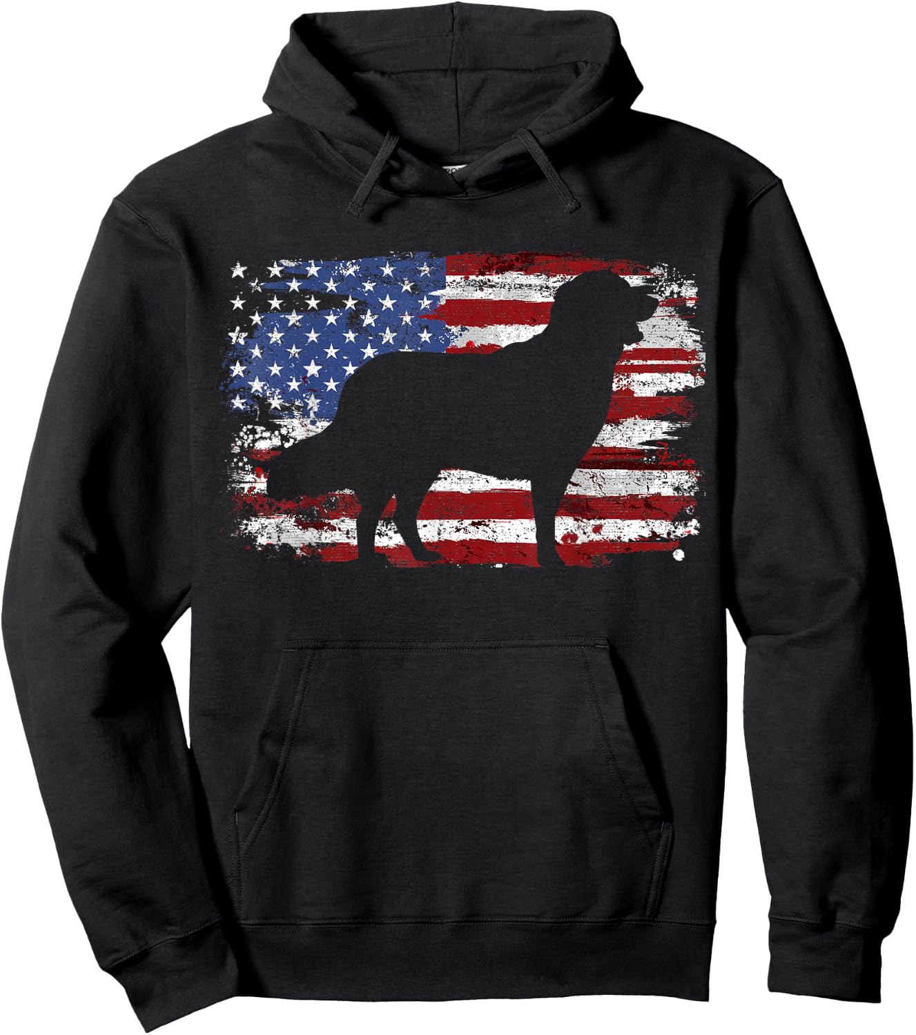 Golden Retriever Vintage USA Flag Hoodie - Hoodie | Black