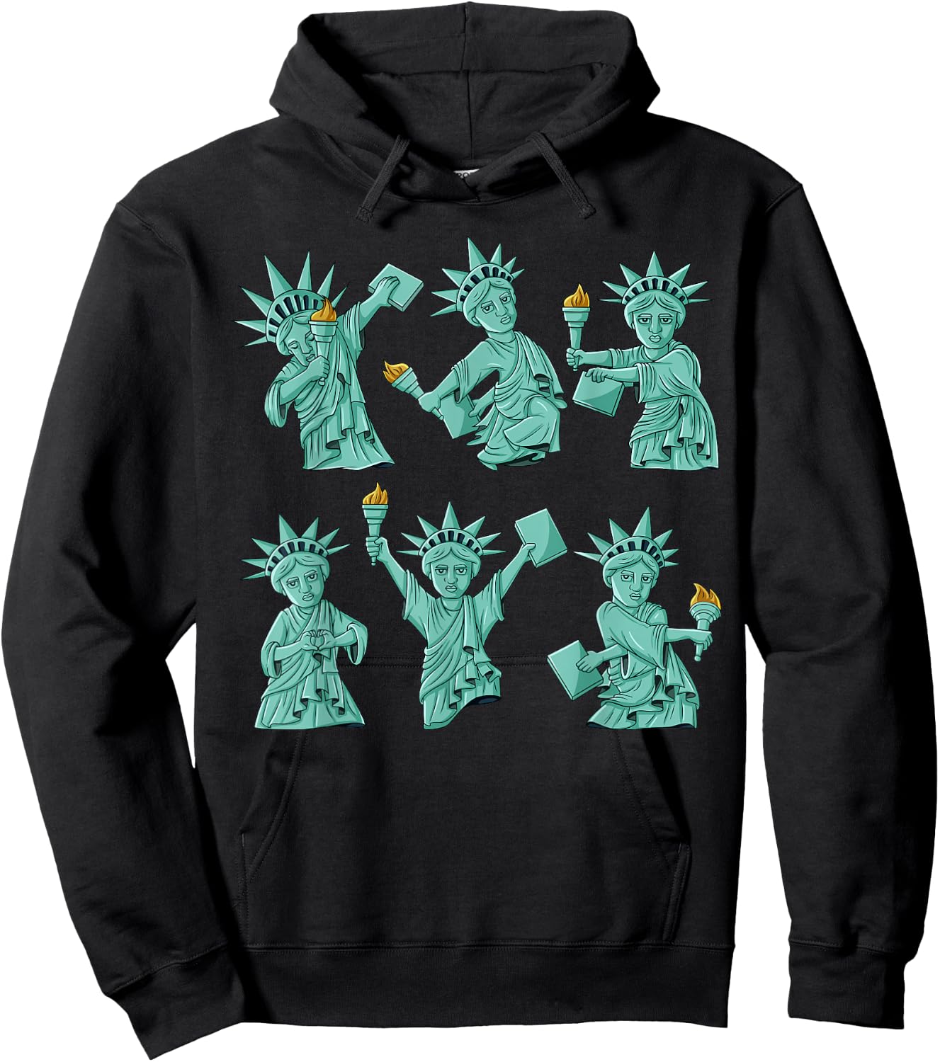 Dancing Statue of Liberty 4th of July USA Boys Girls Kids Hoodie - Hoodie | Black