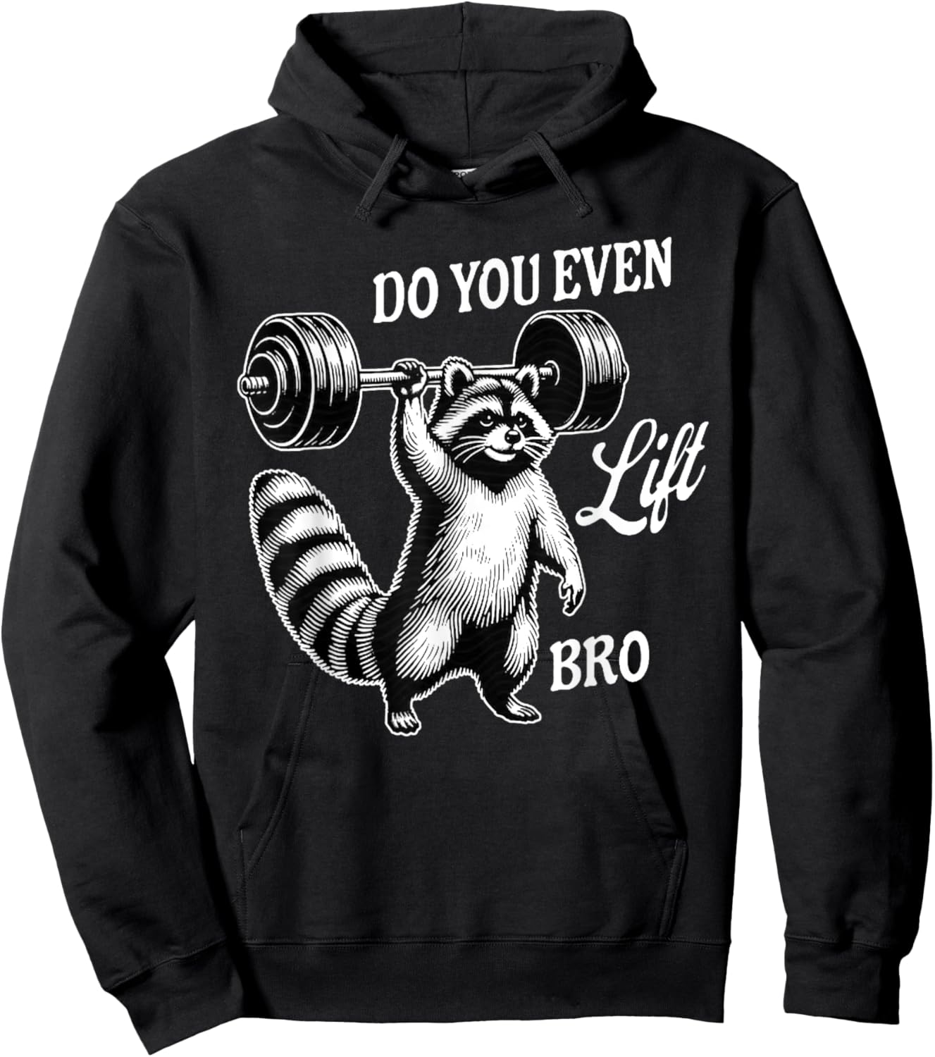 Urban Empyre Raccoon x Weightlifter x Bodybuilder -Adults , Black, Small, Short Sleeve, Sports, , Gym Themed Hoodie - Hoodie | Black