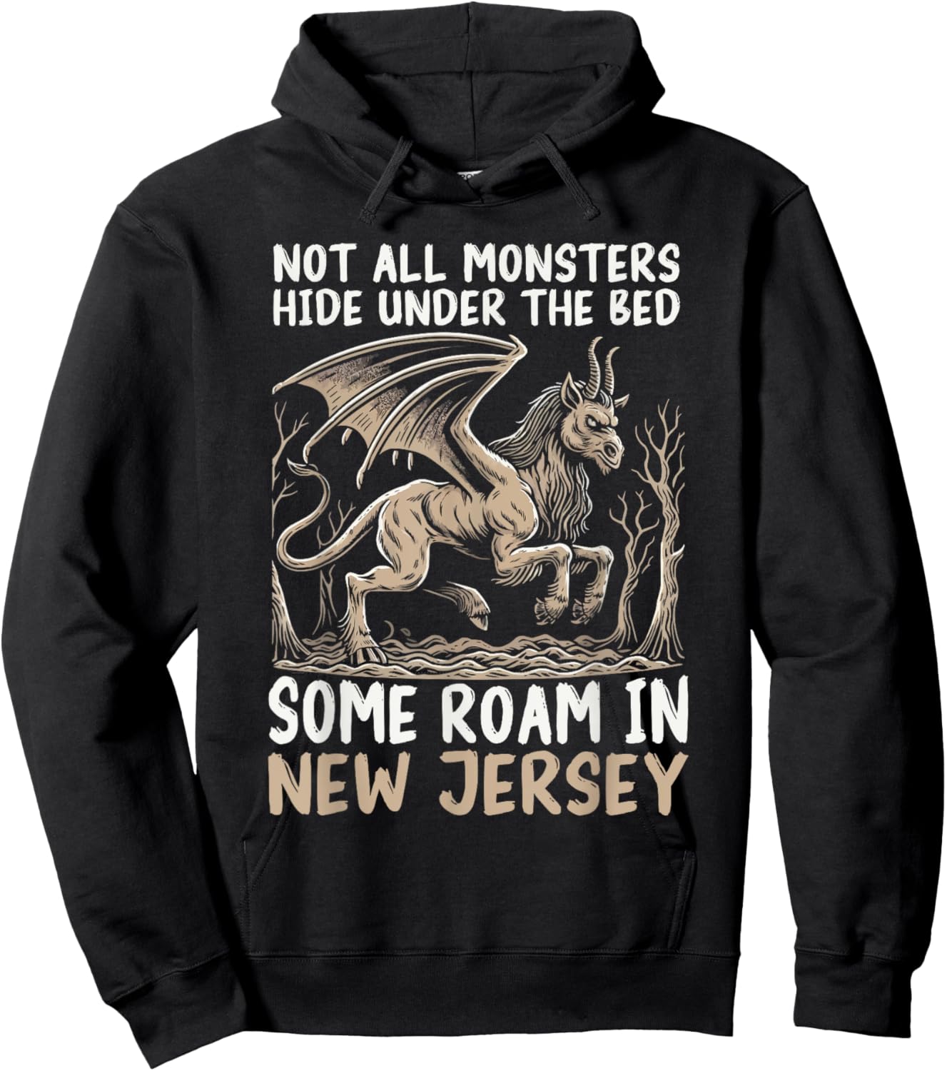 Jersey Devil Legendary Creature Cryptozoology Cryptid Hoodie - Hoodie | Black
