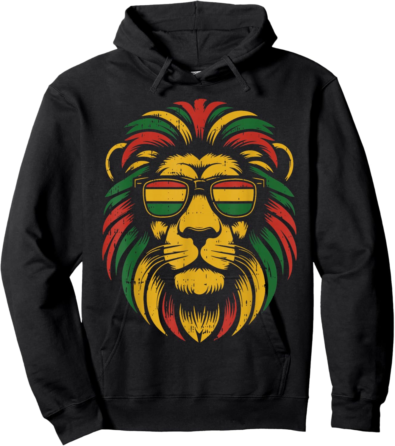 Pan African Lion Face Juneteenth Animal Black History BLM Hoodie - Hoodie | Black