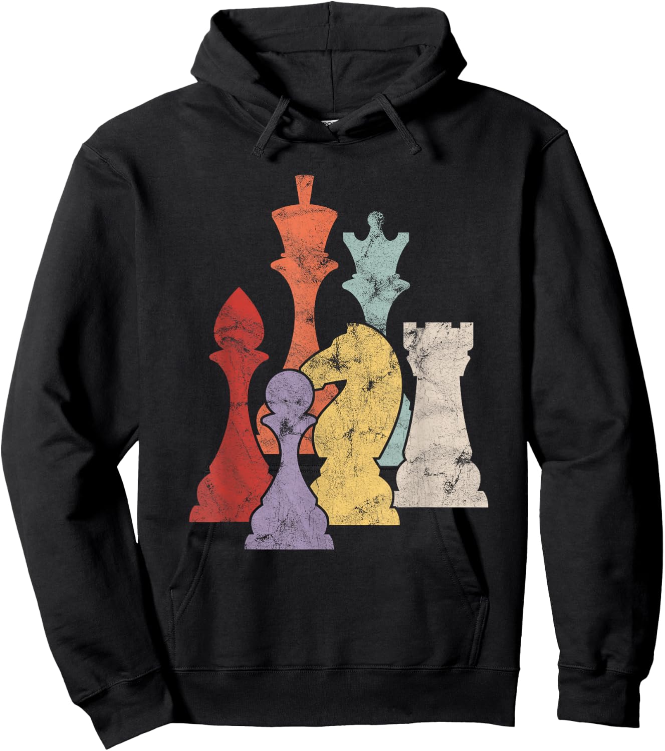 Retro Chess Piece Chess Shirts Boys Women Club Gift Hoodie - Hoodie | Black