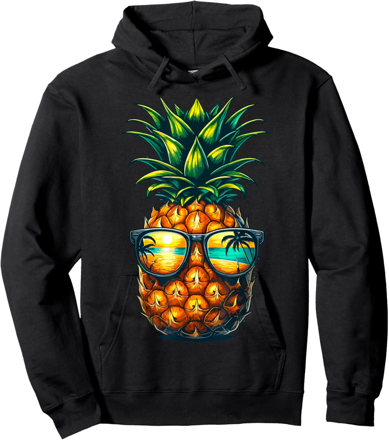 Pineapple Sunglasses Hawaiian Aloha Beaches Hawaii Hoodie - Hoodie | Black