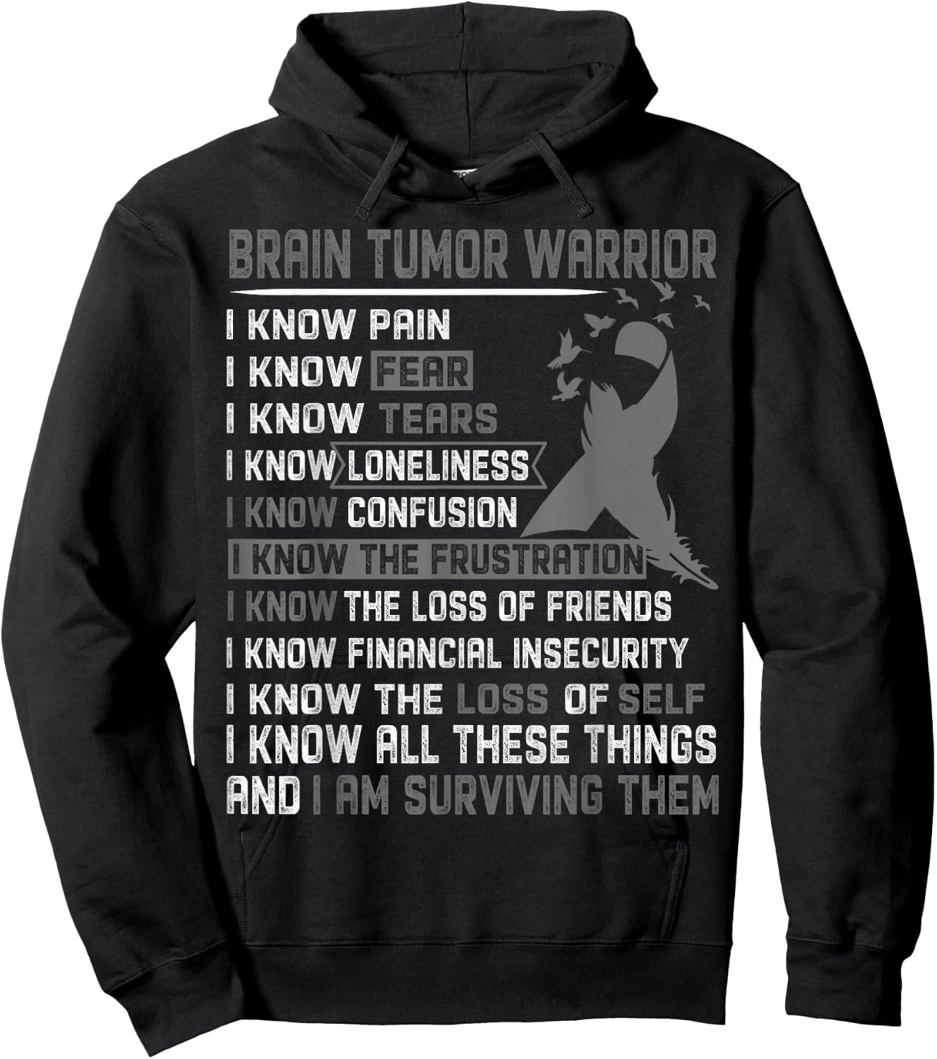 Brain Tumor Warrior Shirt Men Hoodie - Hoodie | Black