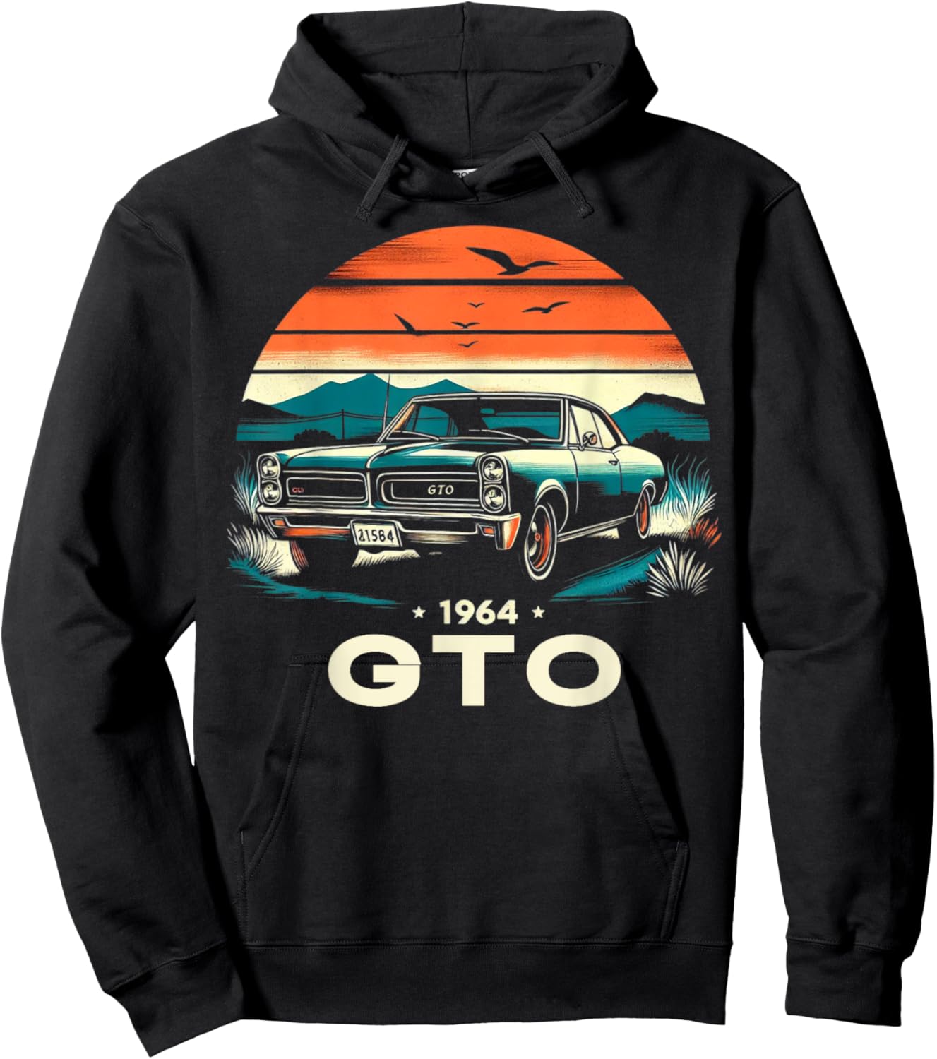 1964 64 GTO Classic Car Old School Muscle Vintage Car Hoodie - Hoodie | Black