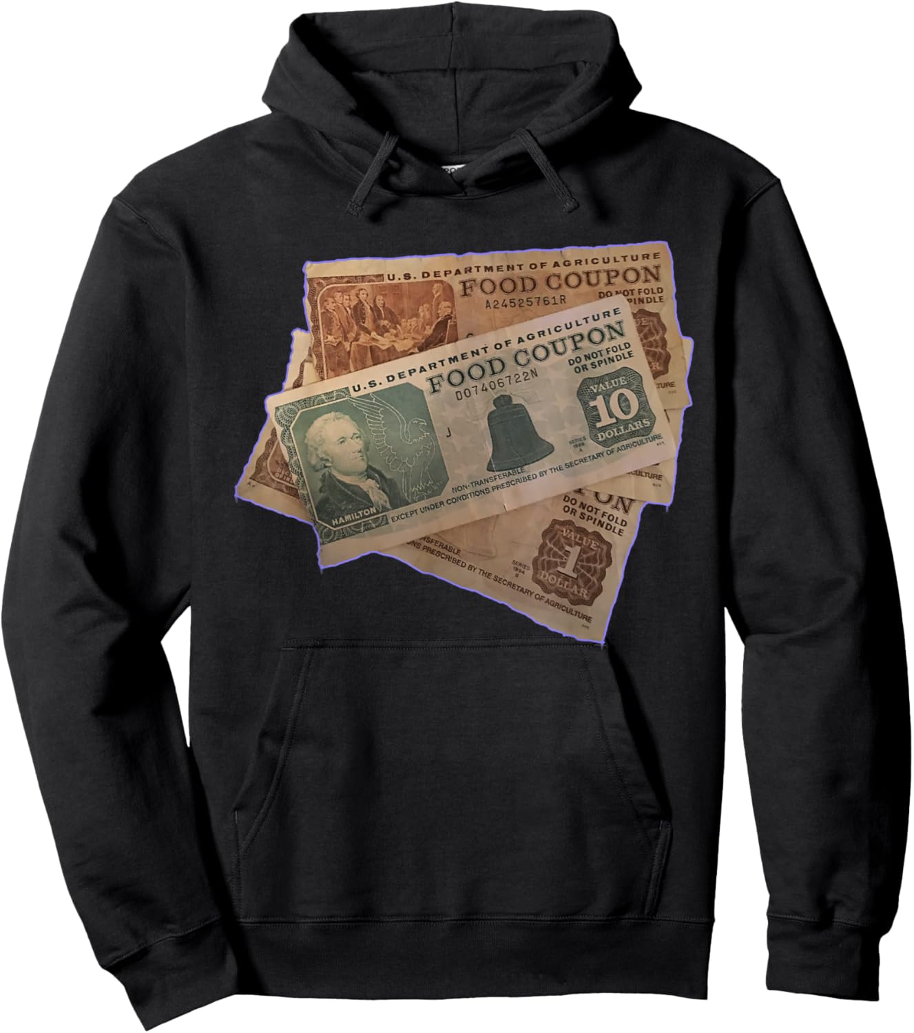 Foodstamp Graffiti Throwback Classic Gift Hiphop EBT 90s Hoodie - Hoodie | Black