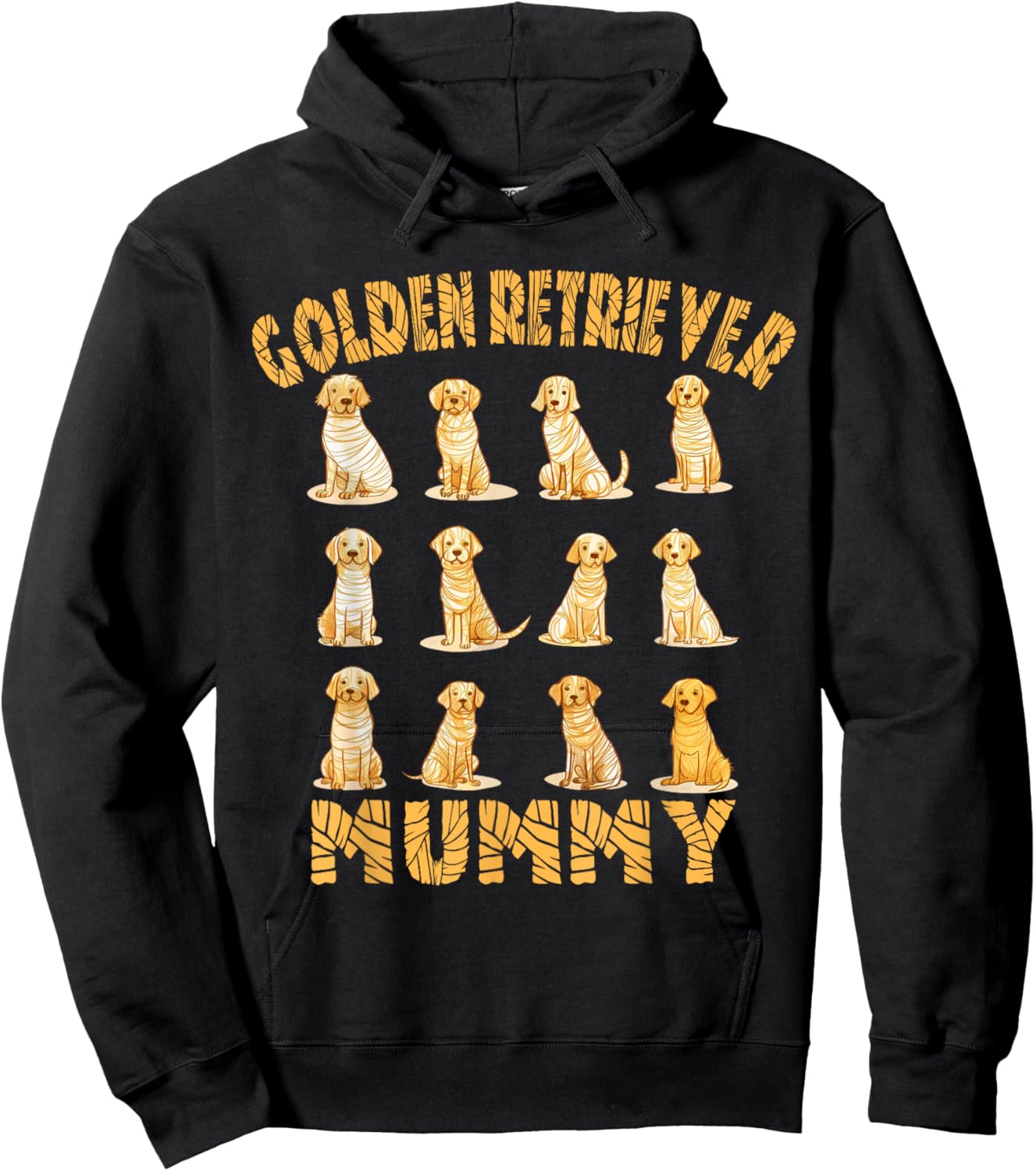 Golden Retriever Mummy Dog Lover Halloween Costume Men Women Hoodie - Hoodie | Black