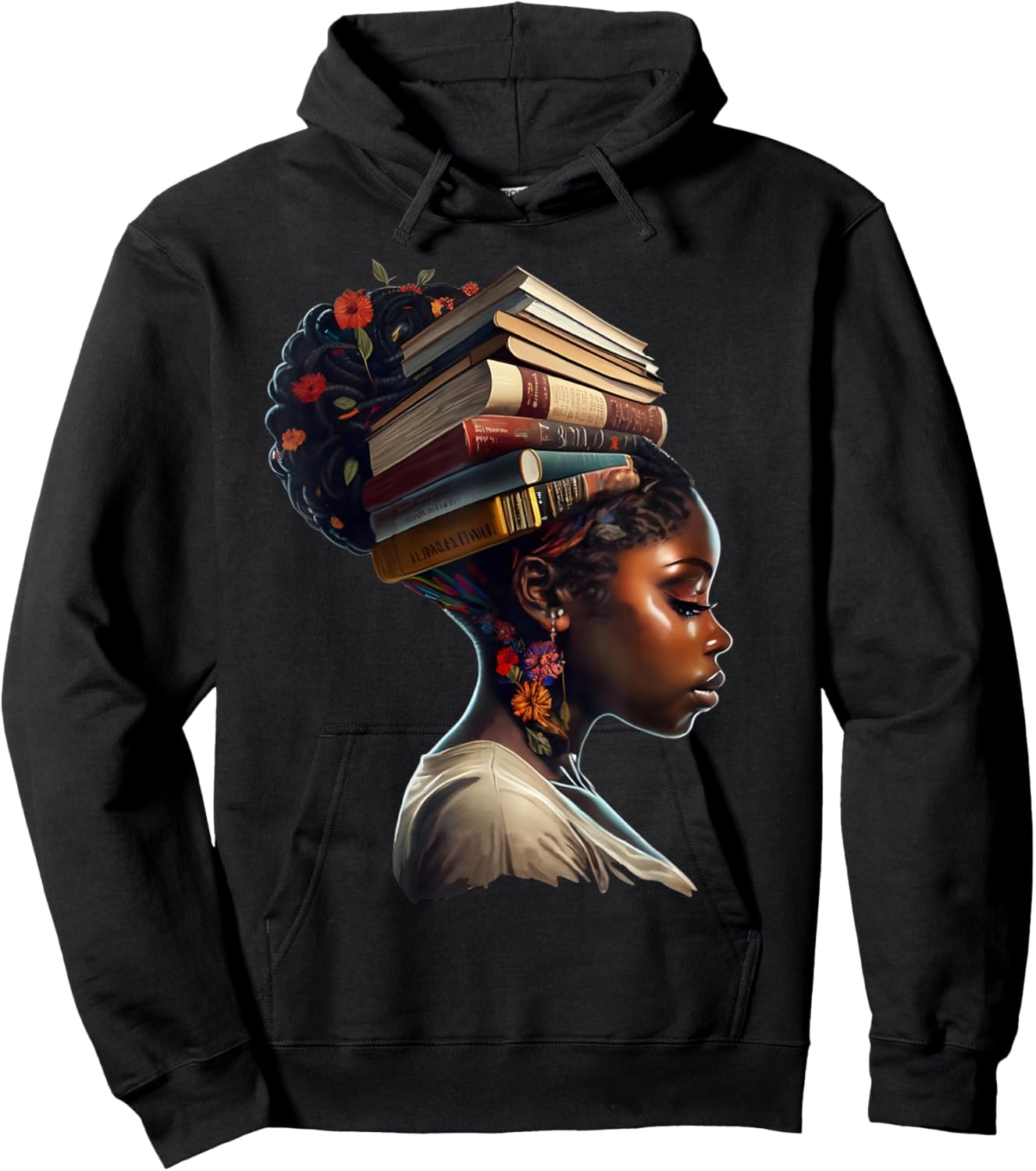 Black Girl Crown of Books African Teacher Black History BHM Hoodie - Hoodie | Black