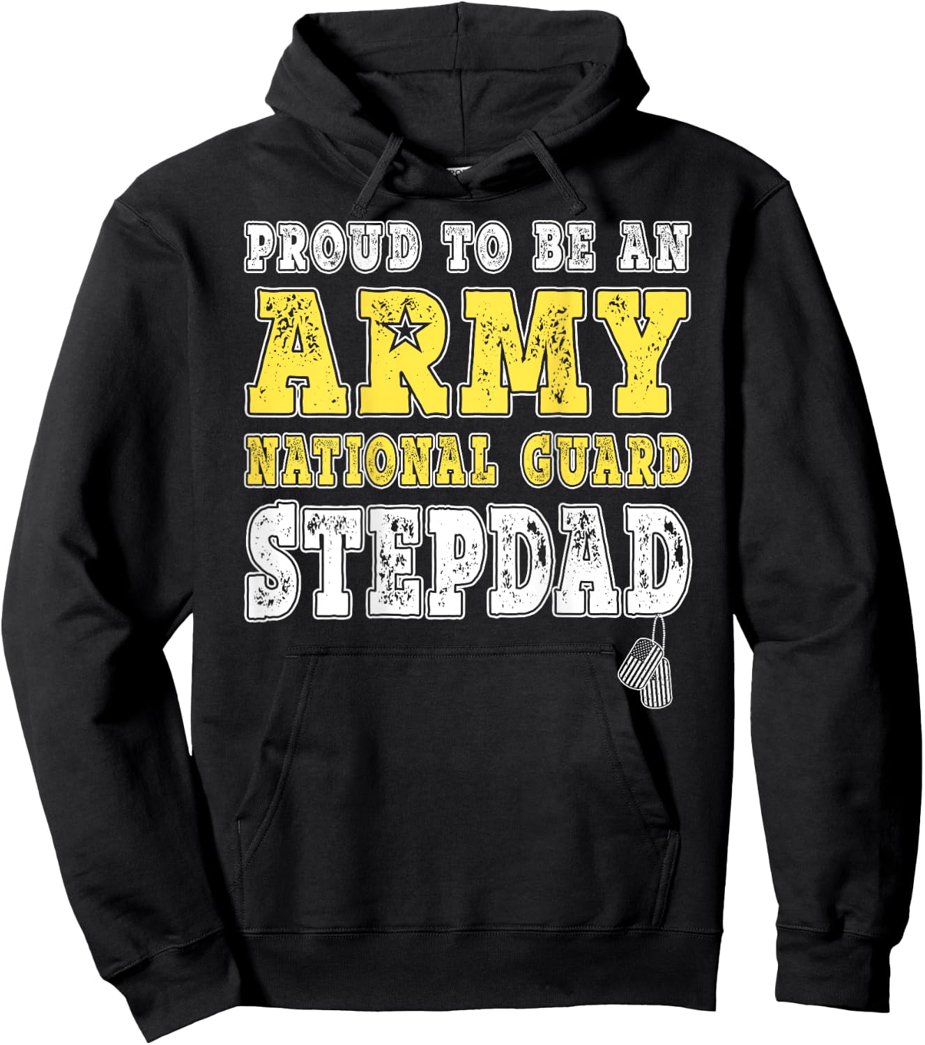 Proud To Be An Army National Guard Stepdad Military Step-Dad Hoodie - Hoodie | Black