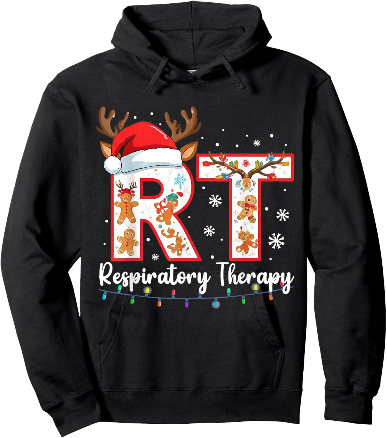 Christmas Nurse Respiratory Therapist Lung Therapy Nursing Hoodie - Hoodie | Black