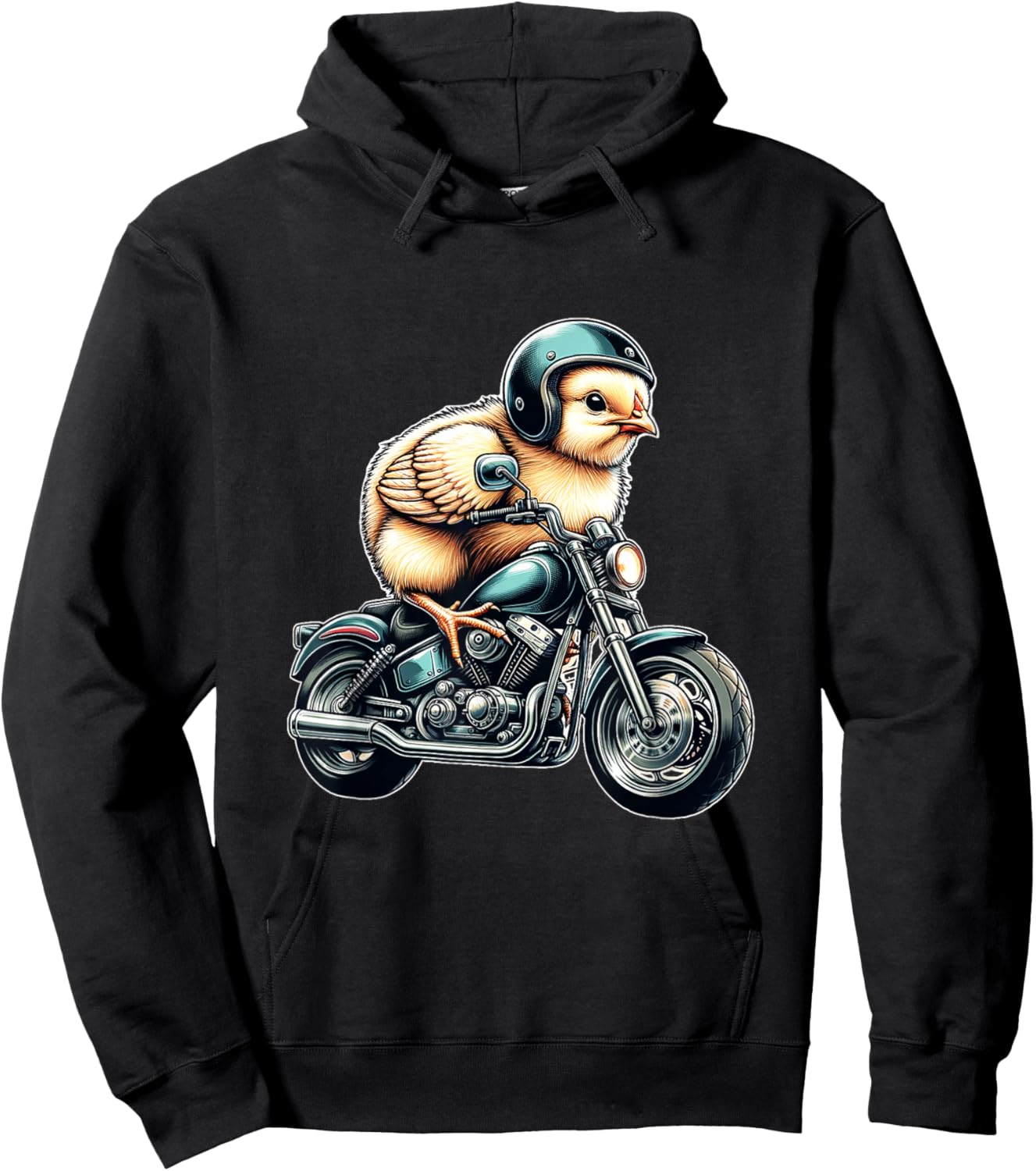 Biker Chick Funny Biker Chicken for Female Motorcycle Riders Hoodie - Hoodie | Black