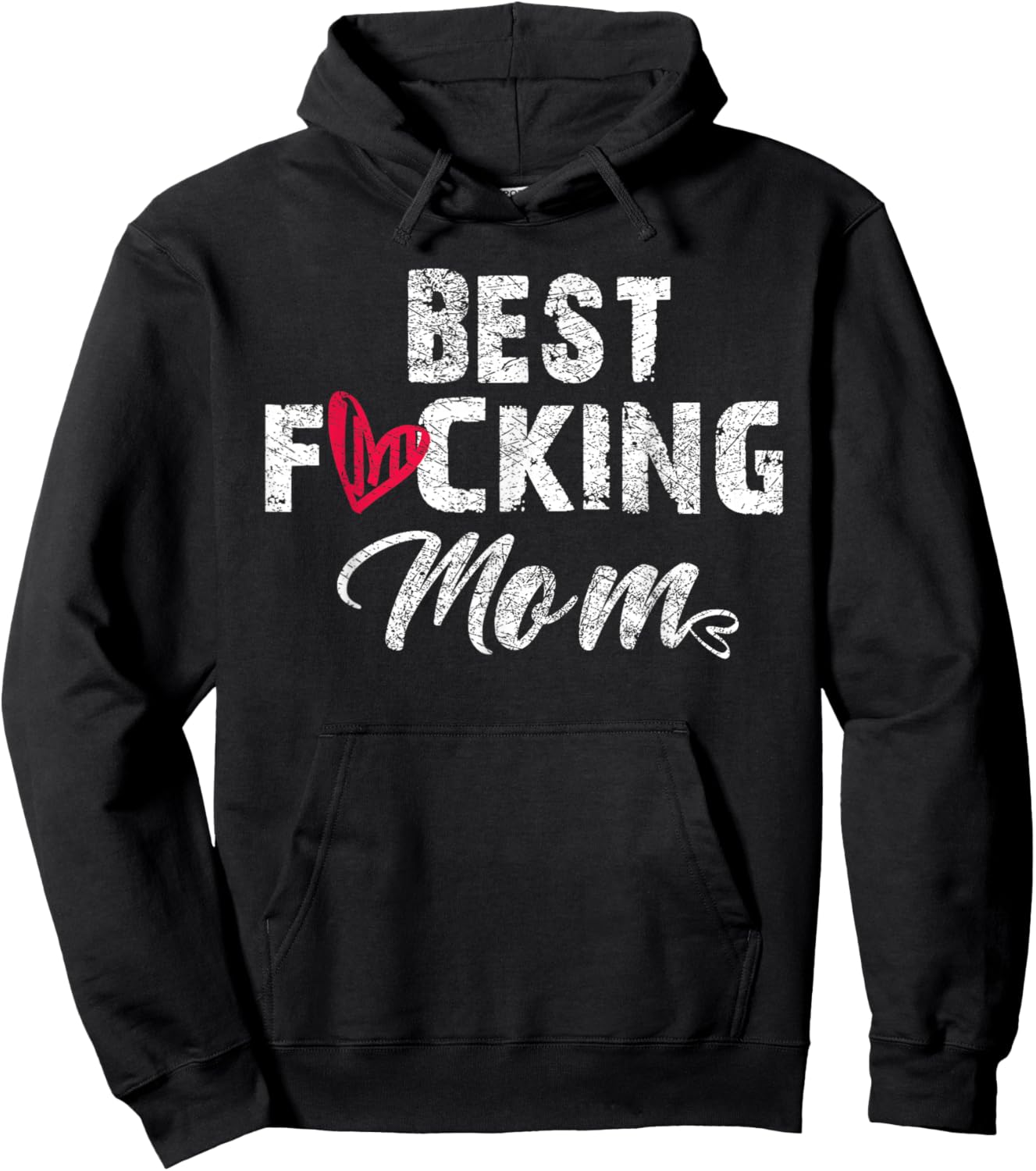Retro Mother's Day Best Fucking Mom Funny Hoodie - Hoodie | Black