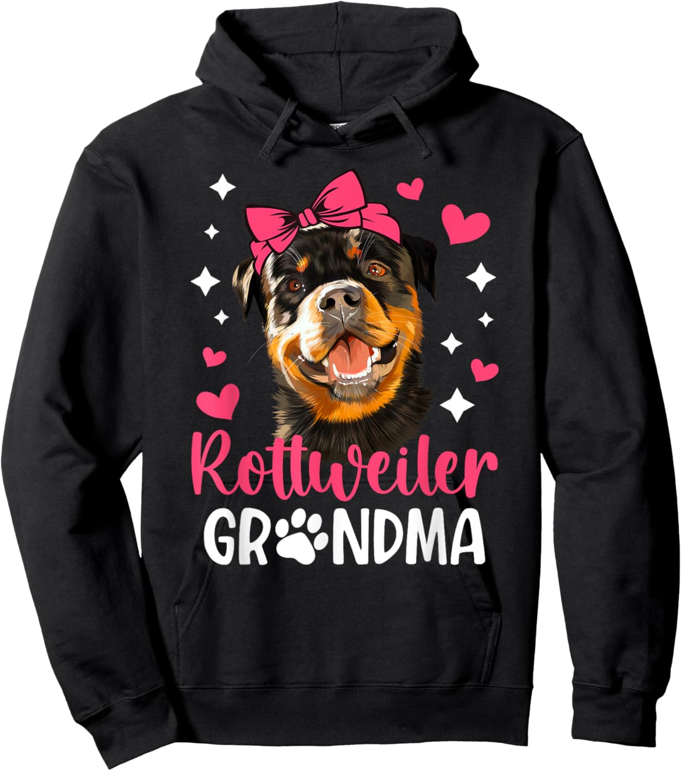 Rottweiler Grandma Rottie Grandma Cute Rottie Grandmother Hoodie - Hoodie | Black
