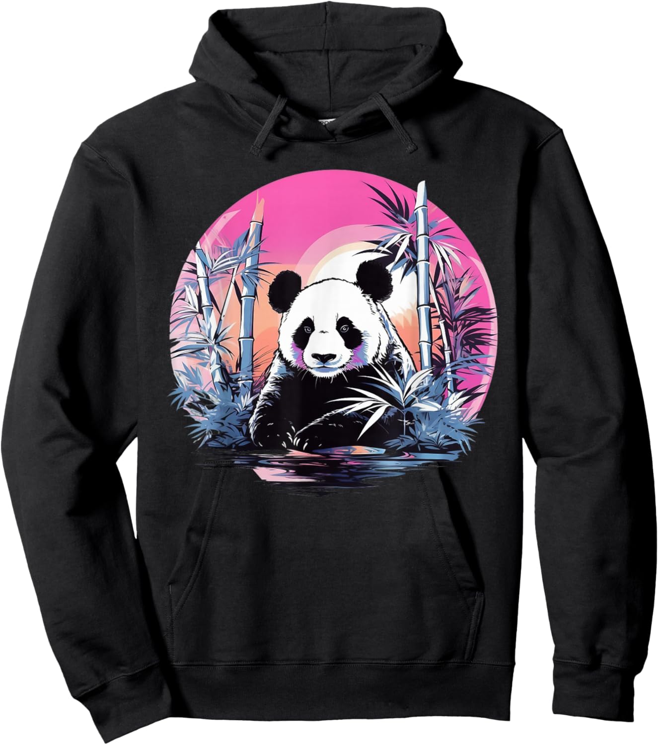 Vaporwave Panda Bear I Aesthetic Panda Hoodie - Hoodie | Black