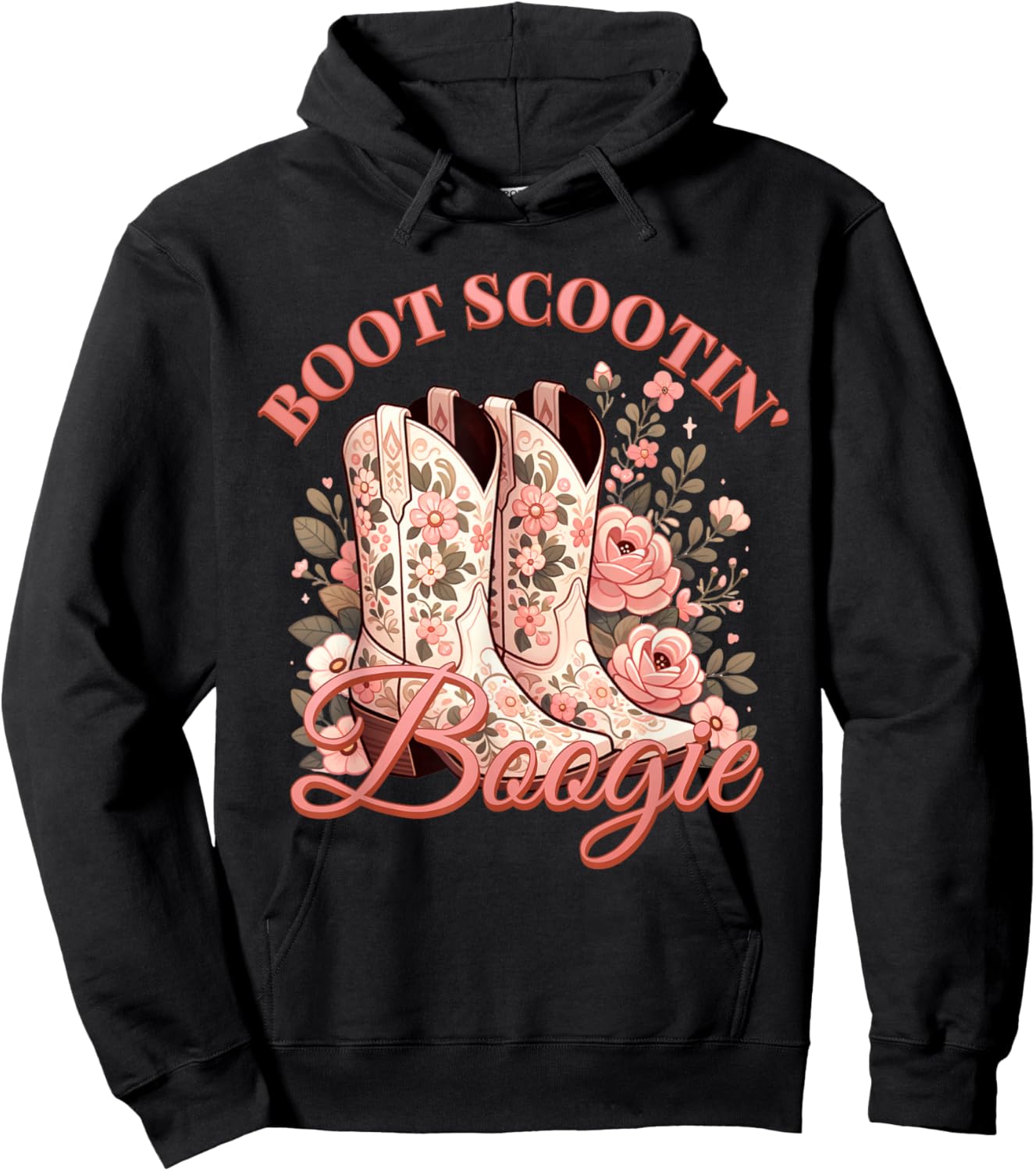 Boot Scootin’ Boogie Retro Vintage Western Cowboys Music Hoodie - Hoodie | Black