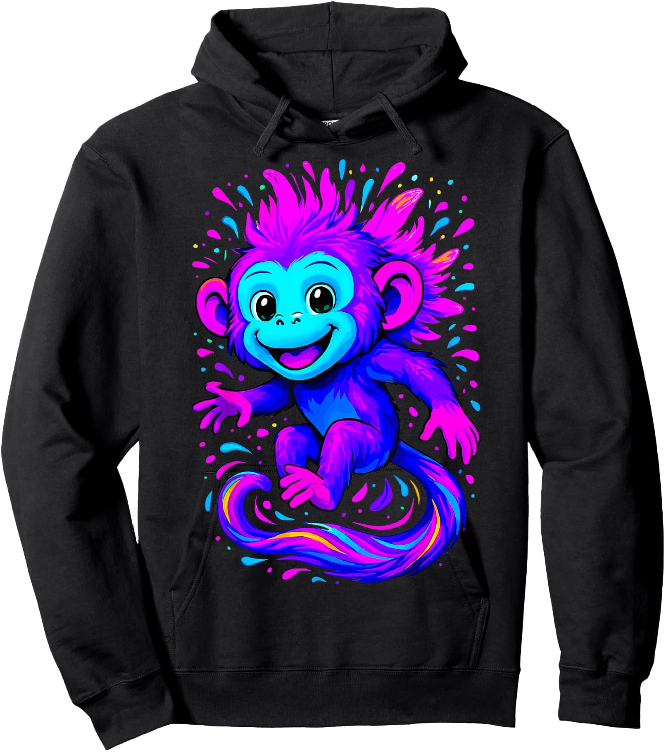 Colorful Monkey Hoodie - Hoodie | Black