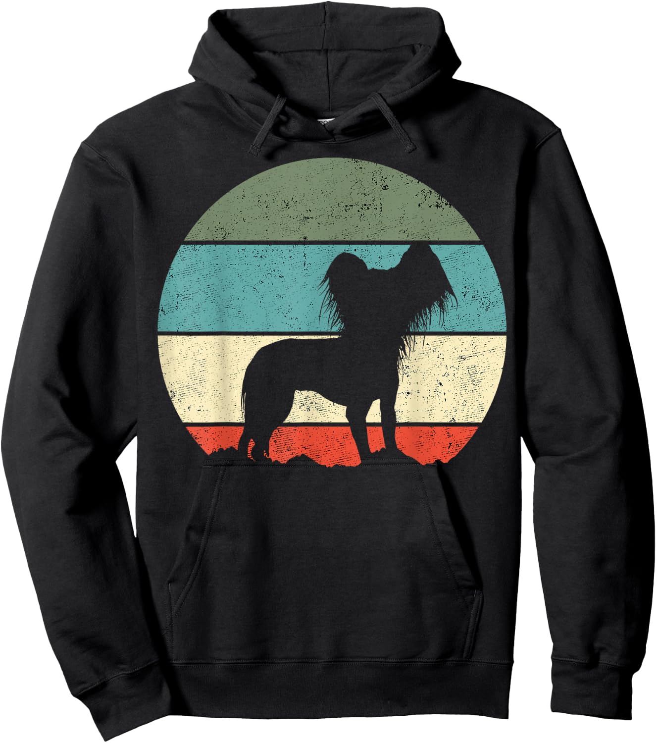 Chinese Crested Dog Retro Men Women Girls Kids Hoodie - Hoodie | Black