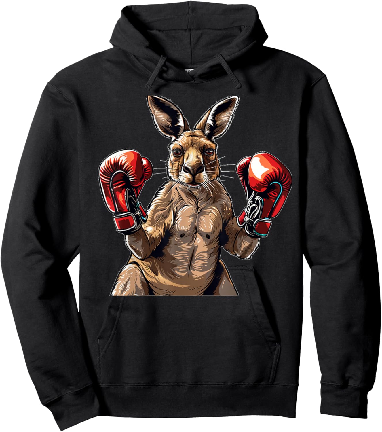 Cool sport Kangaroo with punching mitts Hoodie - Hoodie | Black