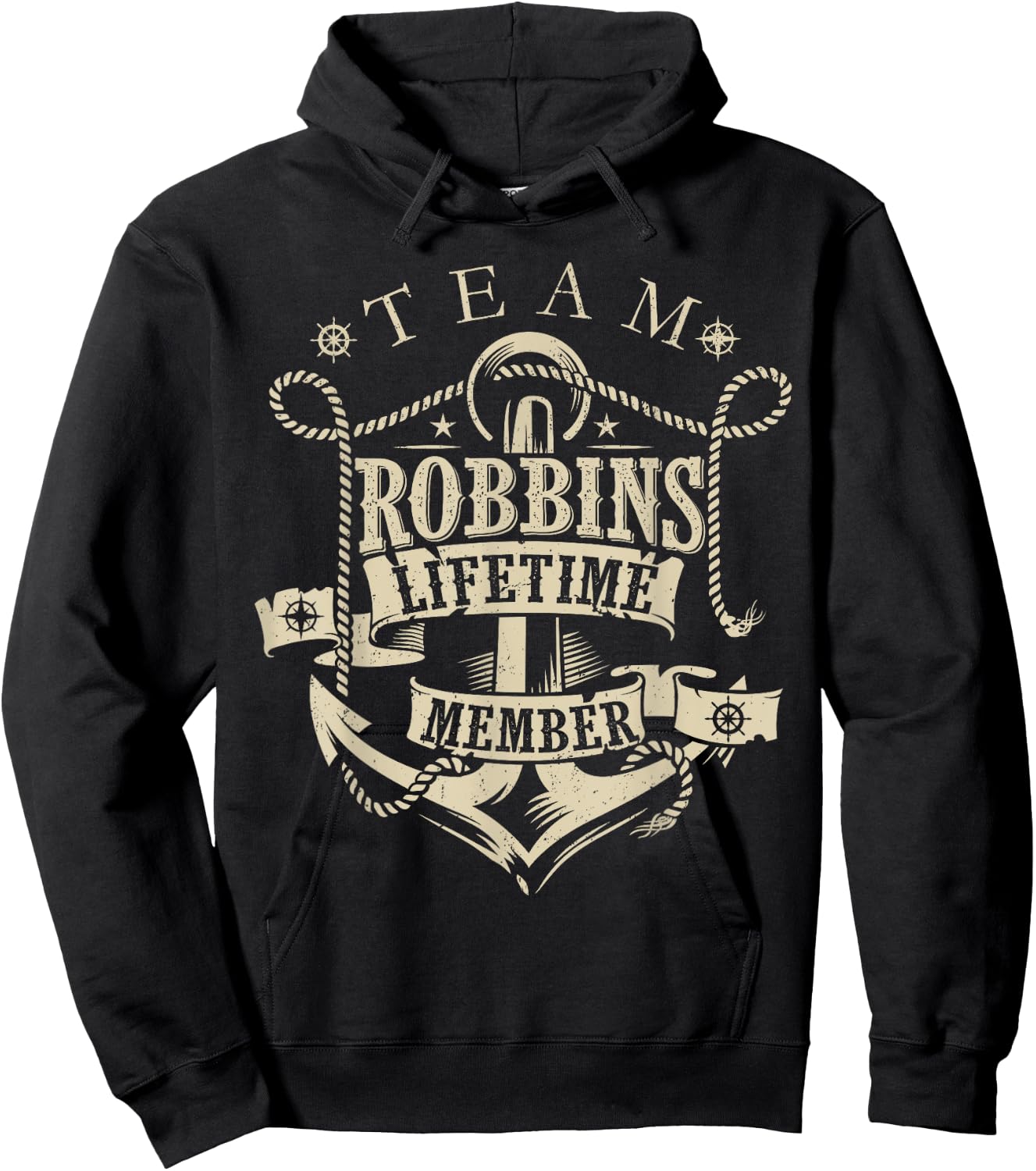 Team ROBBINS Lifetime Member Vintage ROBBINS Family Name Hoodie - Hoodie | Black