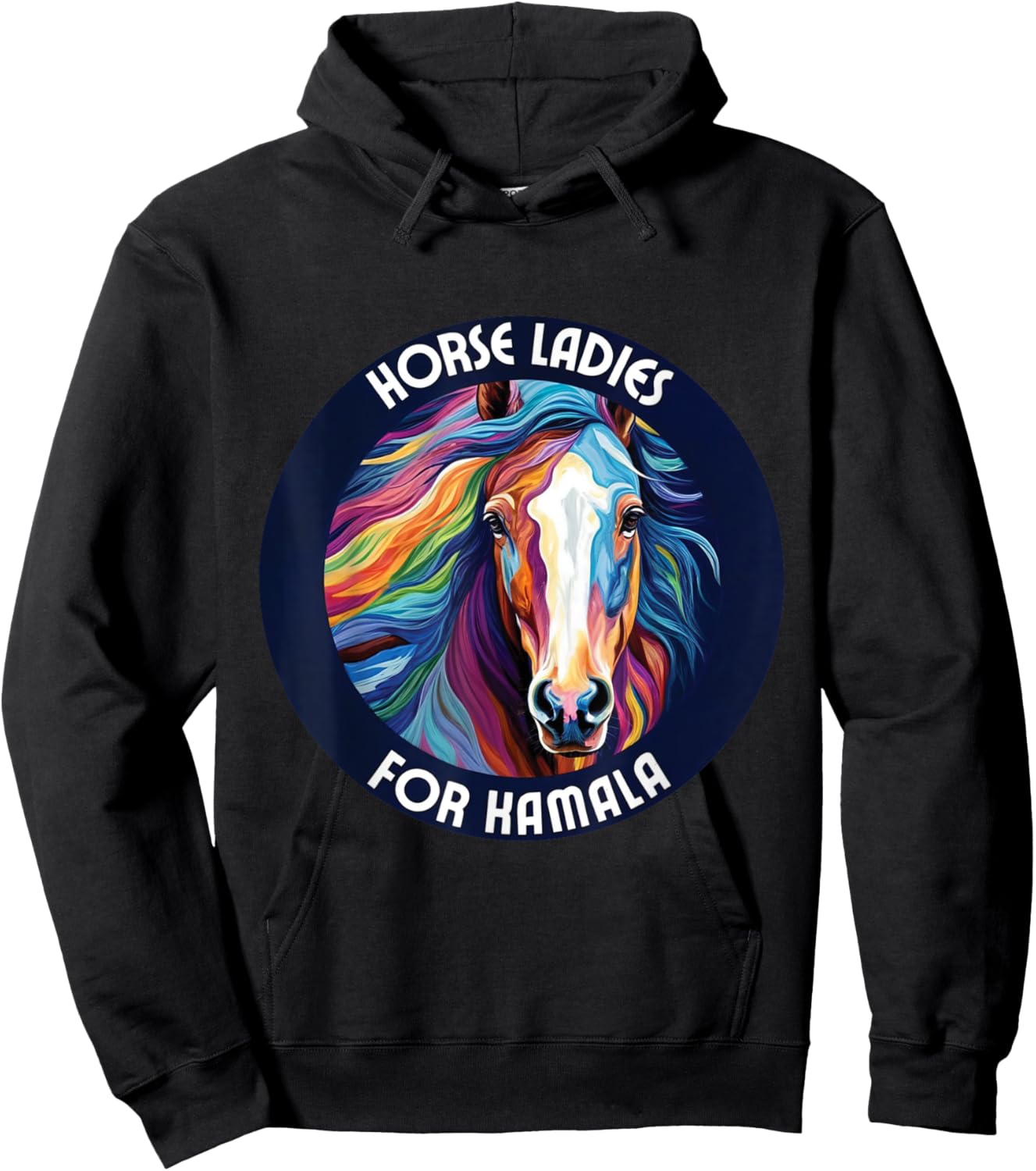 horse ladies for kamala harris Election Usa 2024 horse lady Hoodie - Hoodie | Black