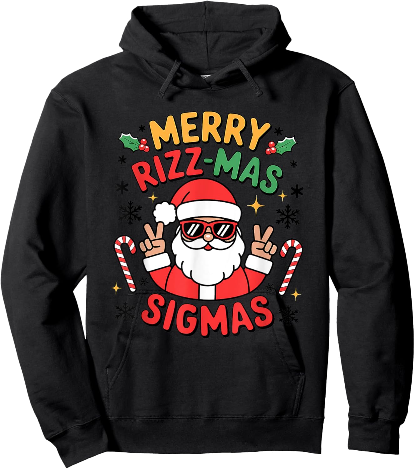 Merry Rizzmas Sigmas Funny Christmas Hoodie - Hoodie | Black