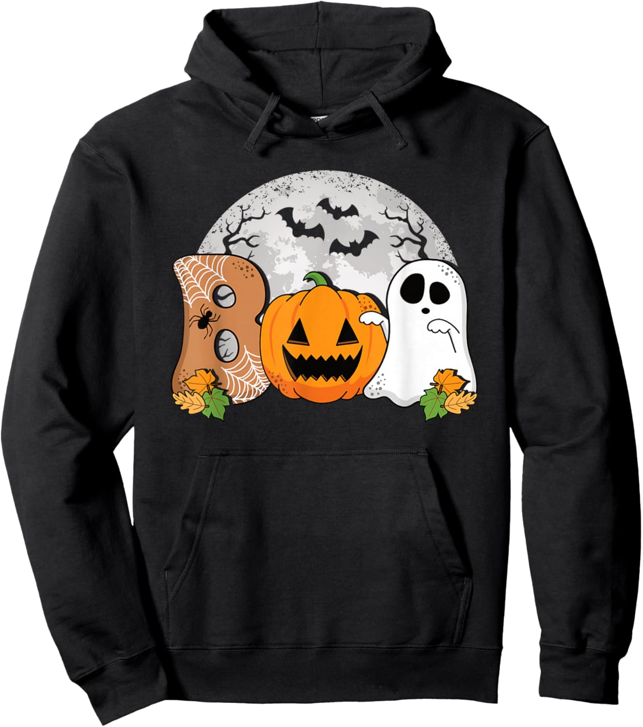 Boo Halloween Pumpkin Ghost Scary Halloween Men Women Kids Hoodie - Hoodie | Black