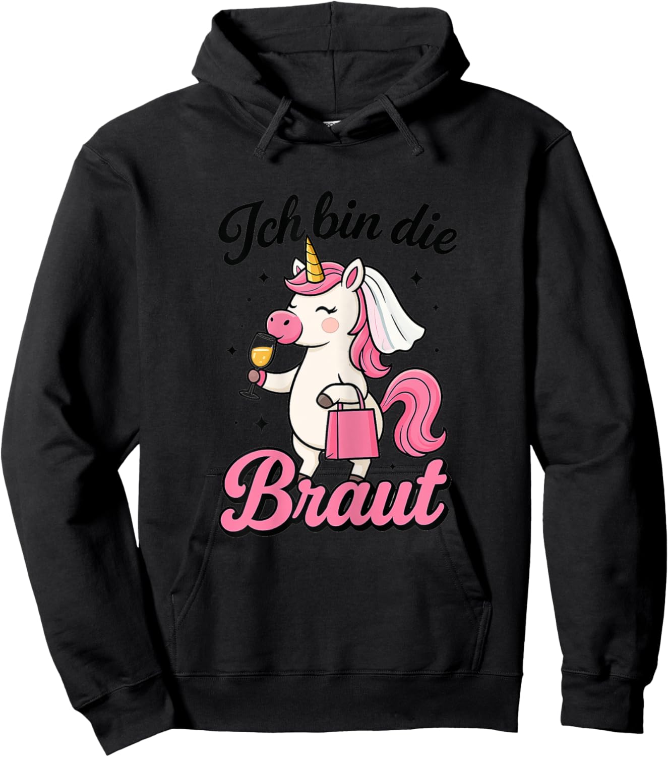 Ich bin die Braut Einhorn Junggesellenabschied Frauen JGA Hoodie - Hoodie | Black