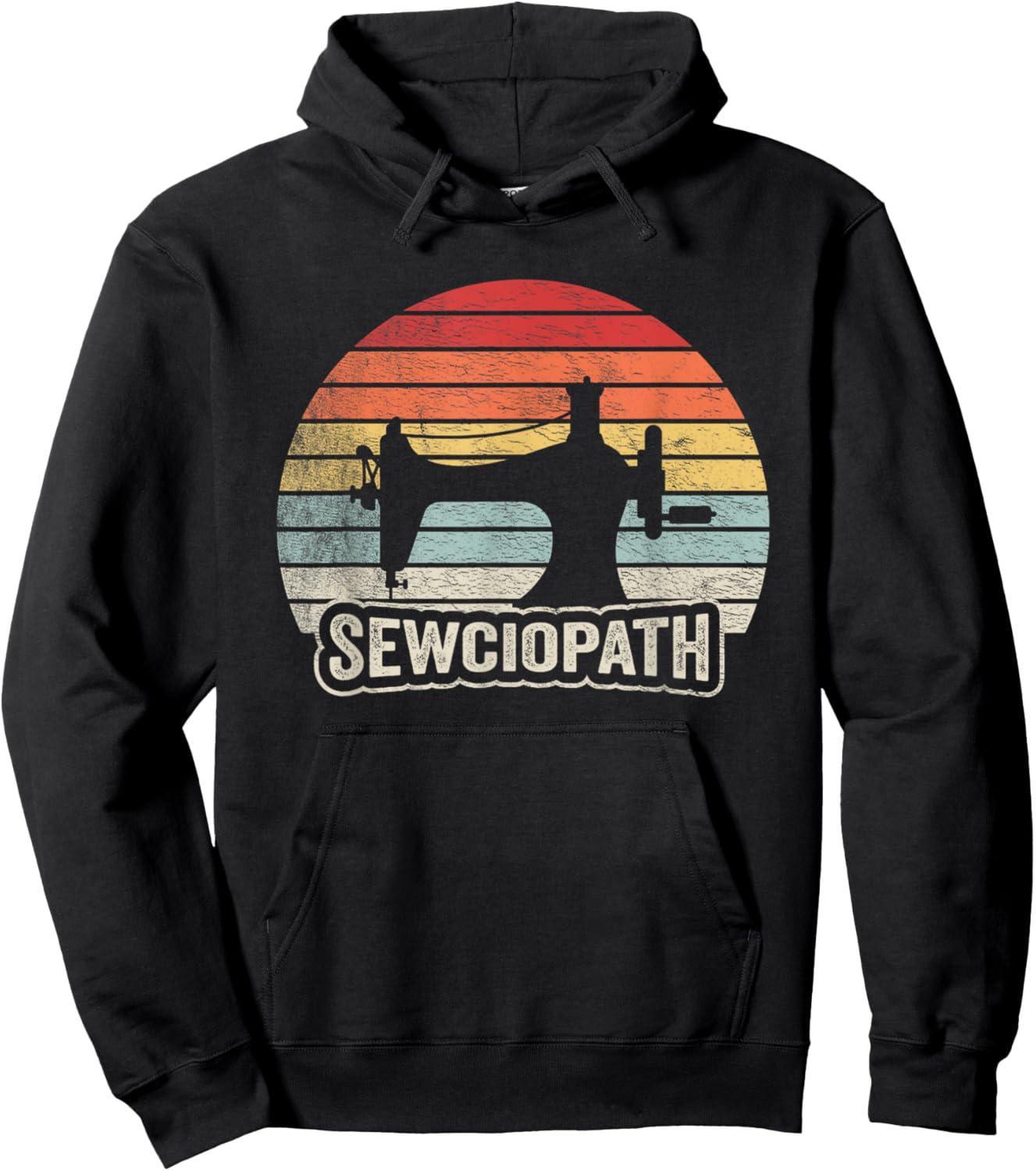 Vintage Sewciopath Funny Sewing Lover Quilter Sewing Machine Hoodie - Hoodie | Black